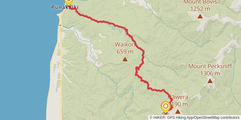 Paparoa Track - Northern End of Escarpment stage 4 Map
