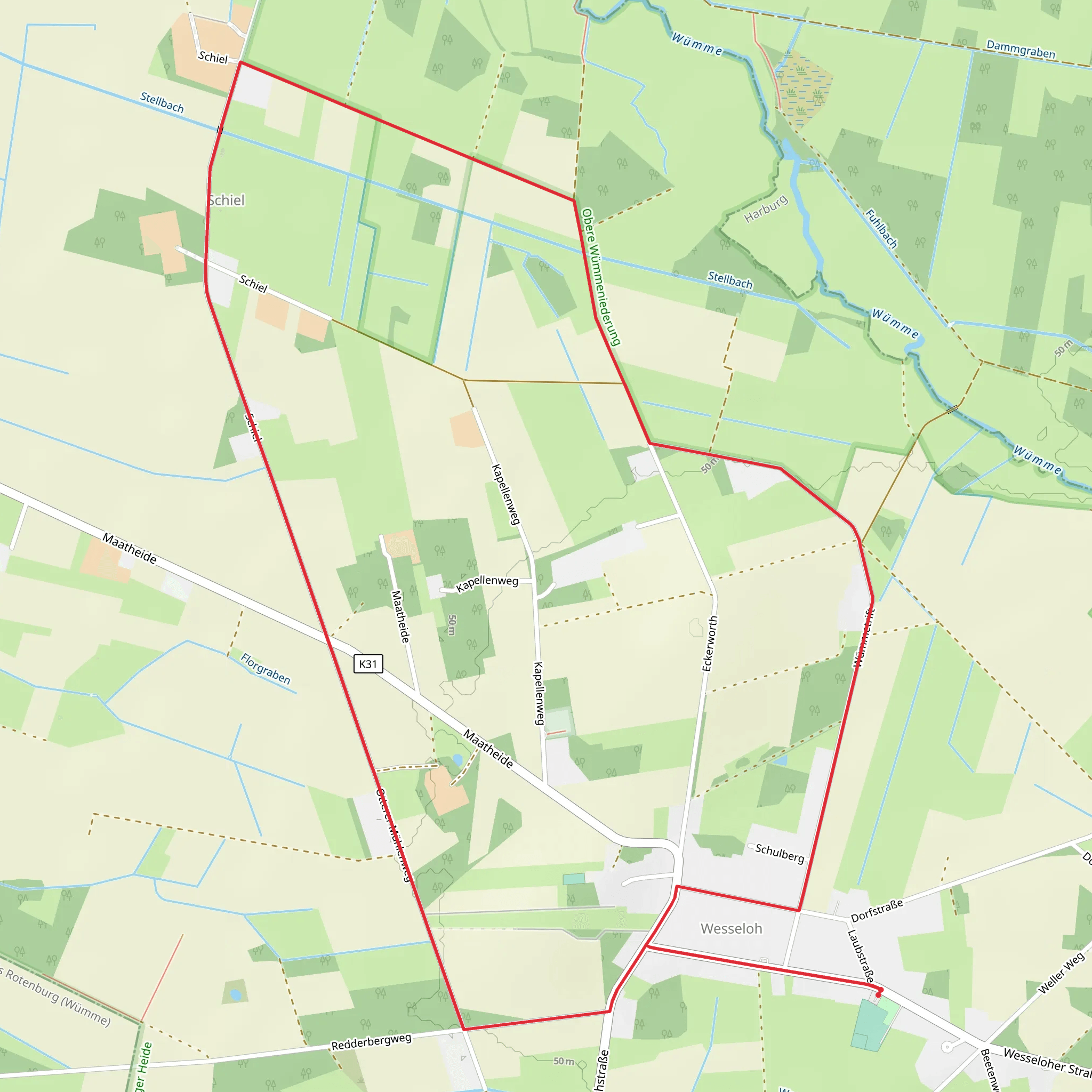 Rund um Wesseloh Wanderweg mobile static map