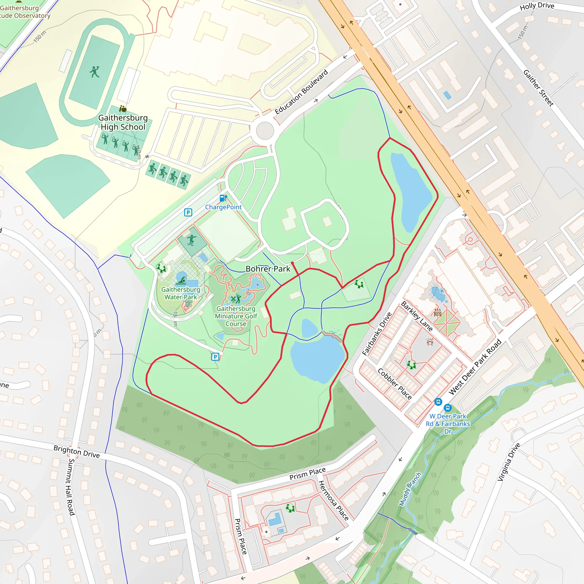 Bohrer Park Loop mobile static map