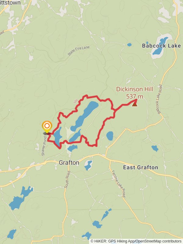 Grafton Lakes State Park and Dickinson Hill Loop mobile static map