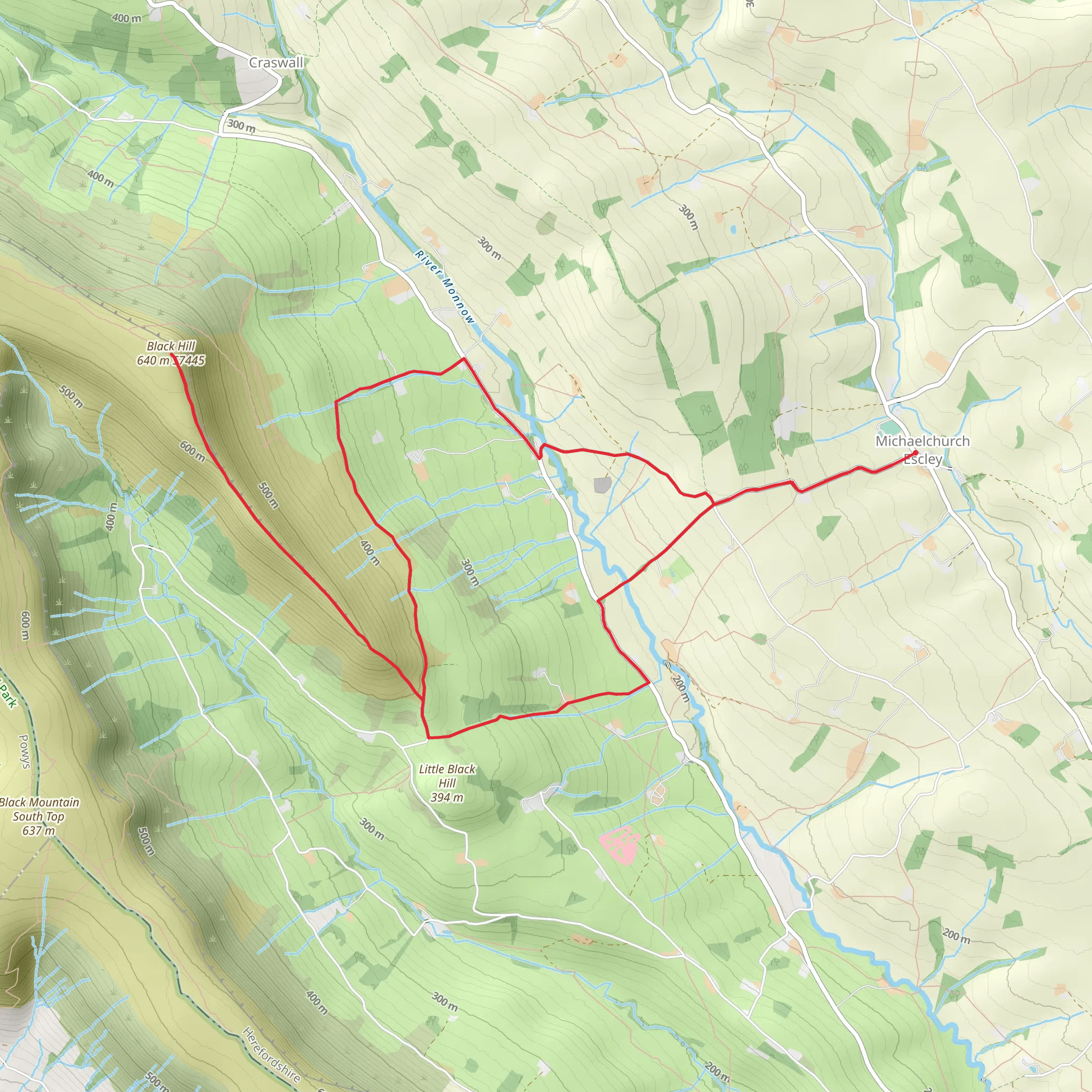 Michaelchurch Escley Loop mobile static map