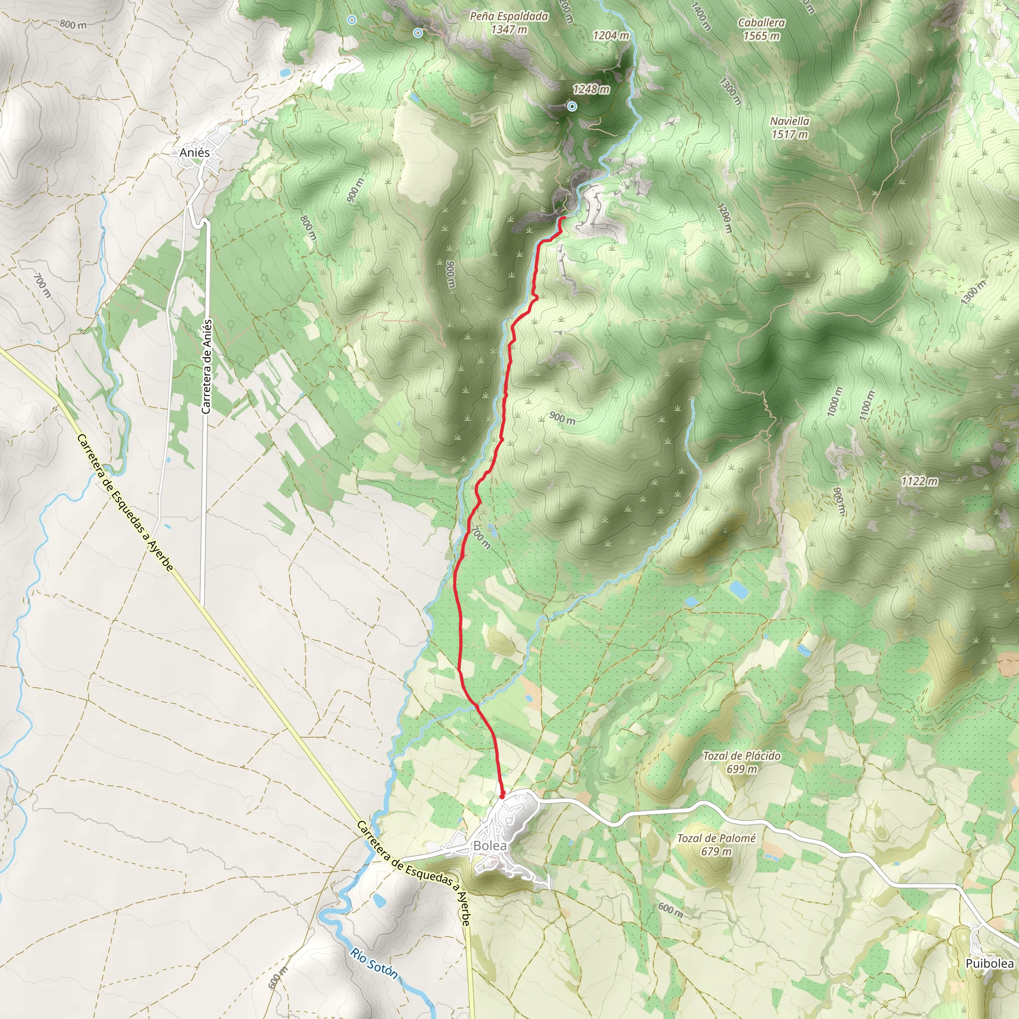 Bolea - Ermita de San Cristobal PR HU 111 mobile static map