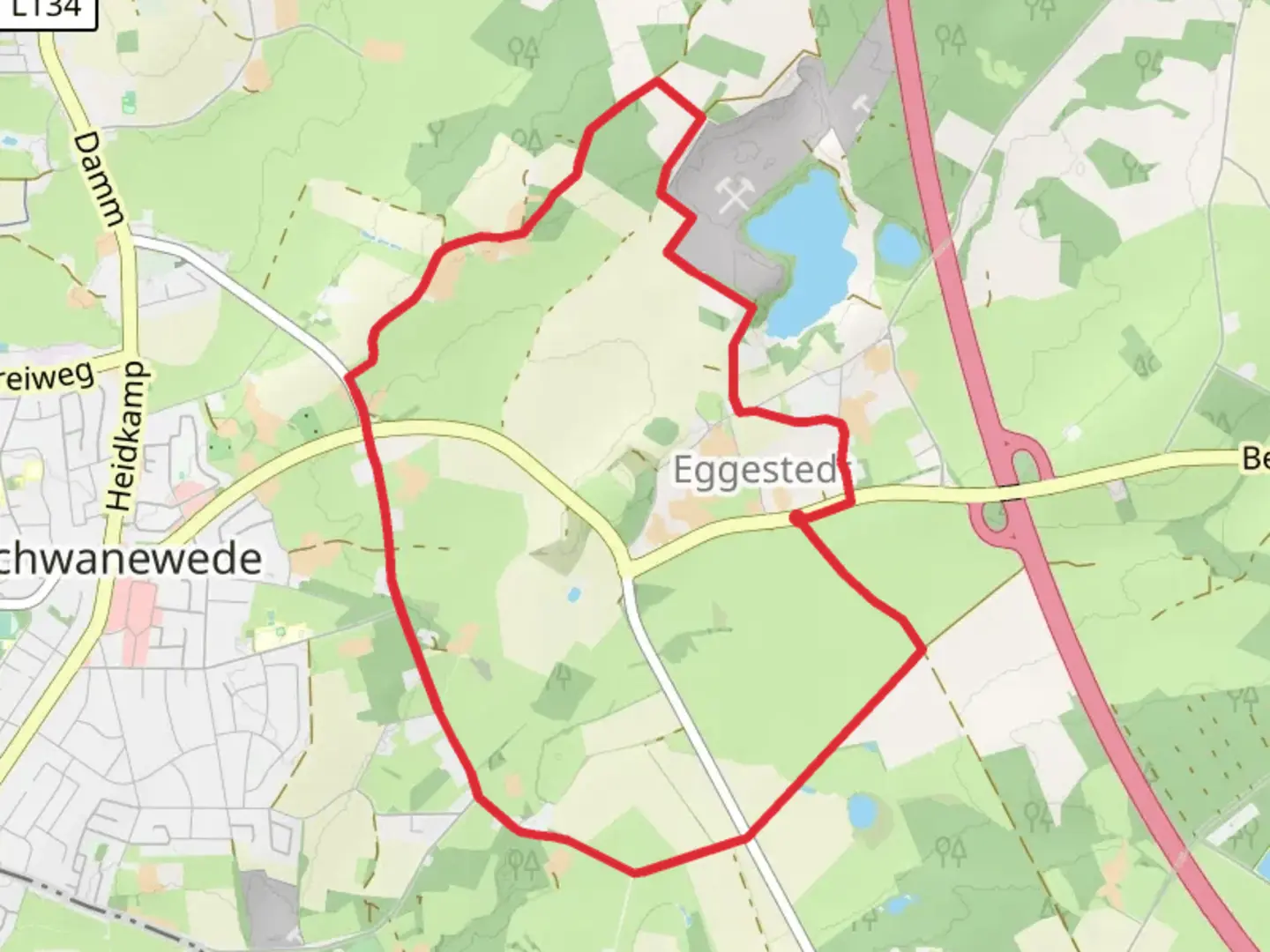 An image depicting the trail Unterweser Weg and its surrounding area.