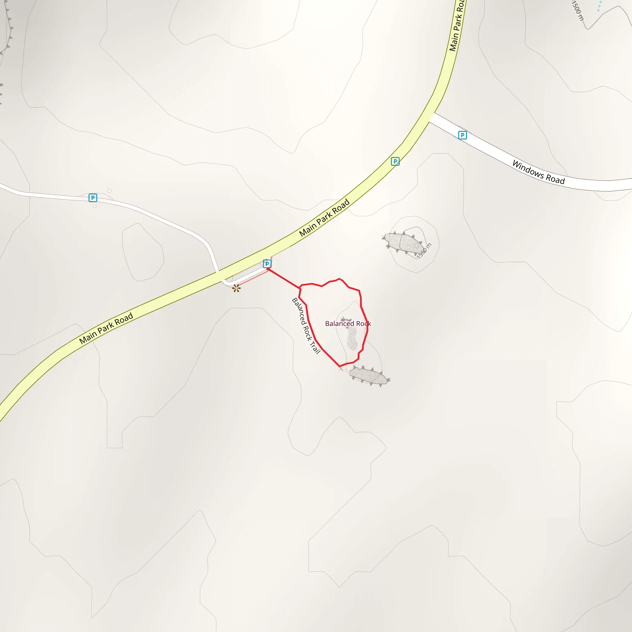 Balanced Rock Loop Trail mobile static map