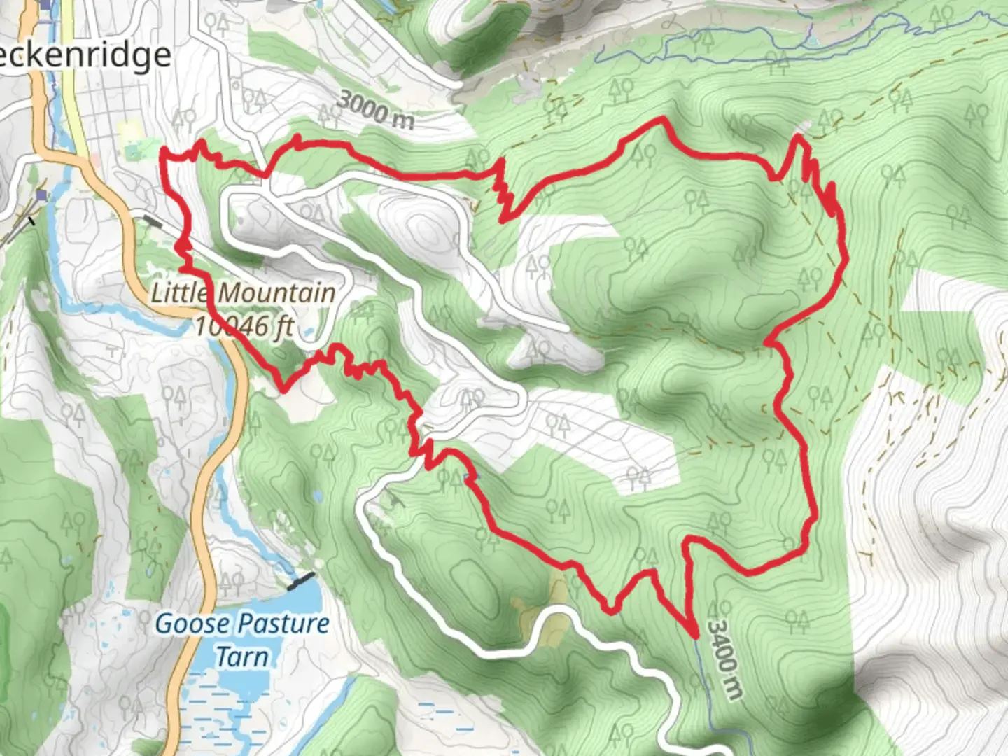 An image depicting the trail Little Mountain via Bakers Tank Trail and its surrounding area.