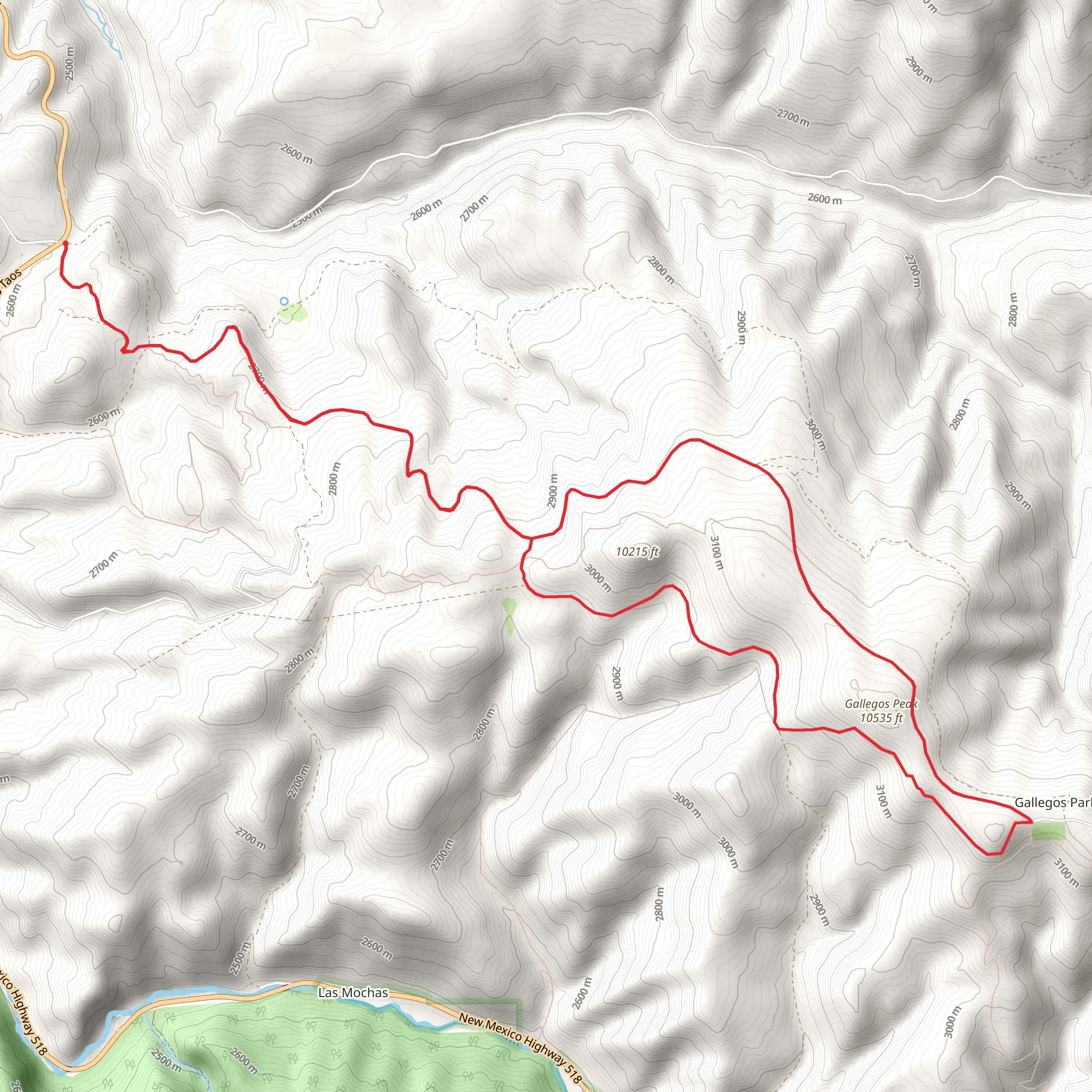 Gallegos Peak Loop mobile static map