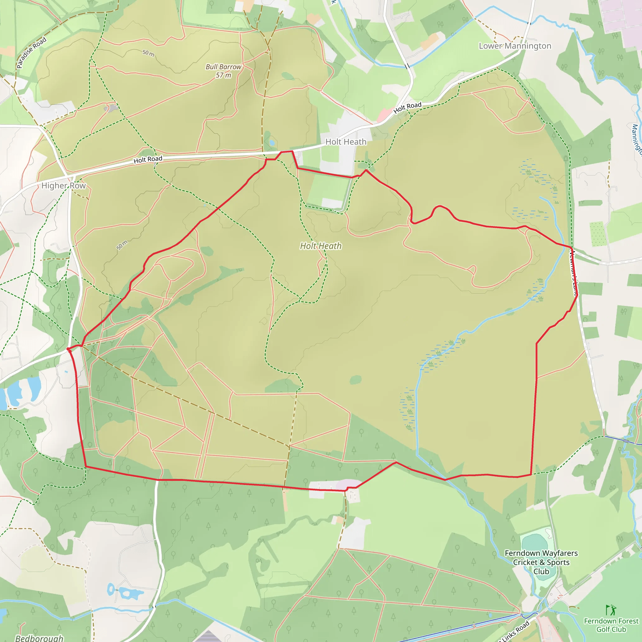 Holt Heath National Nature Reserve Loop mobile static map