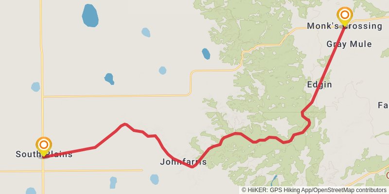 Caprock Canyons Trailway stage 5 Map