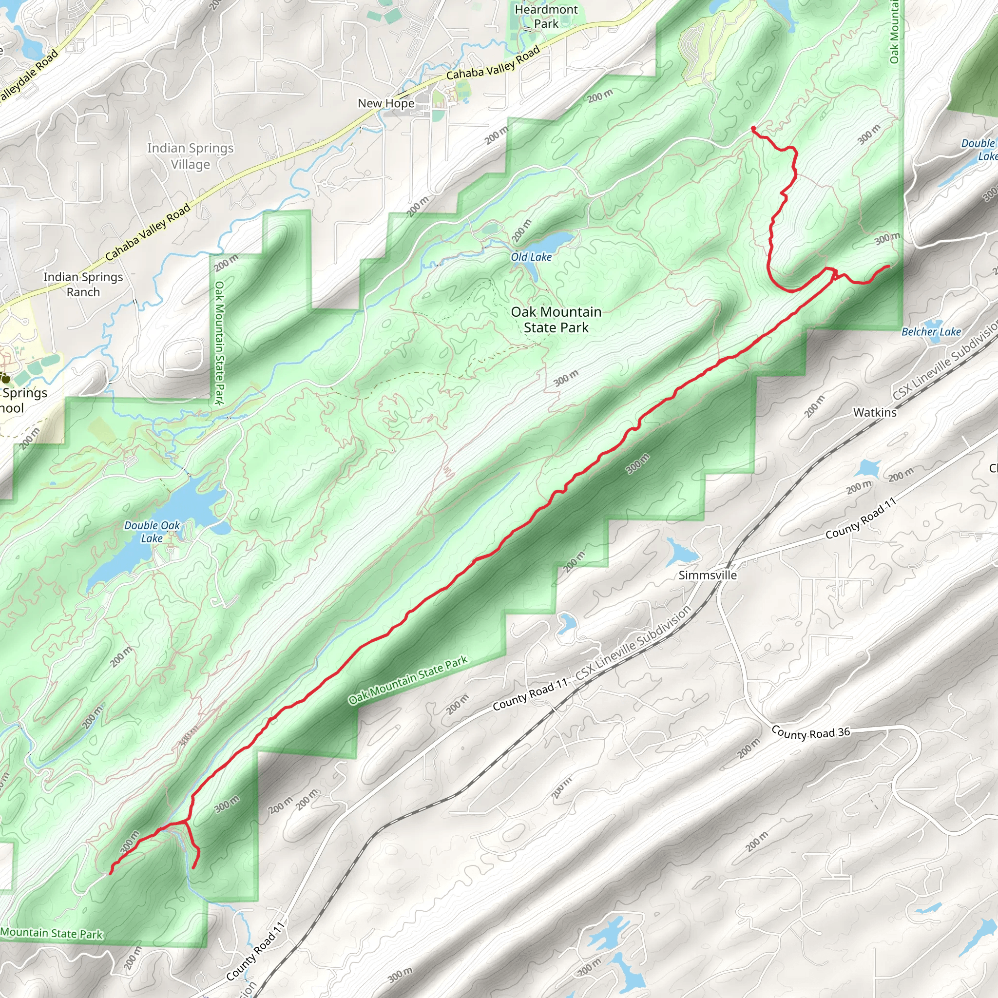 Peavine Falls and South Rim Trail mobile static map