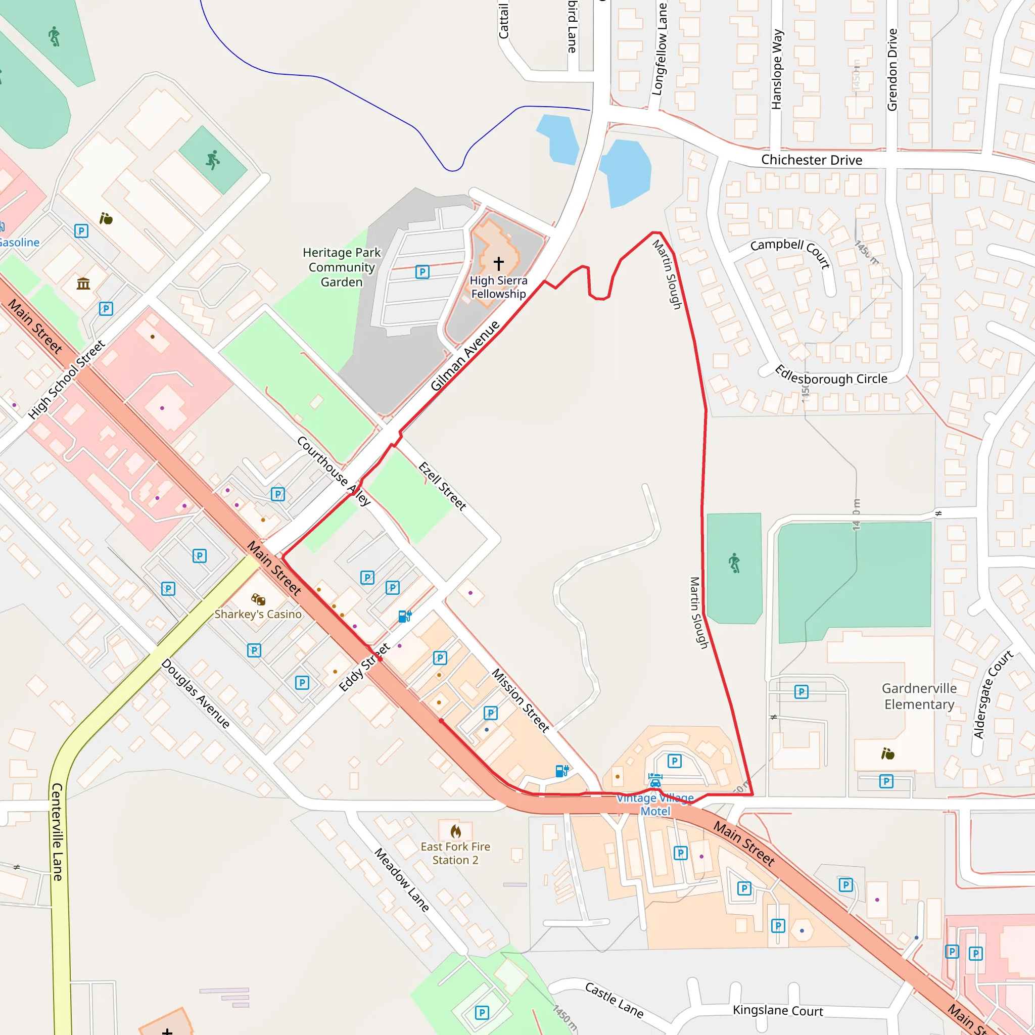 Martin Slough Loop mobile static map