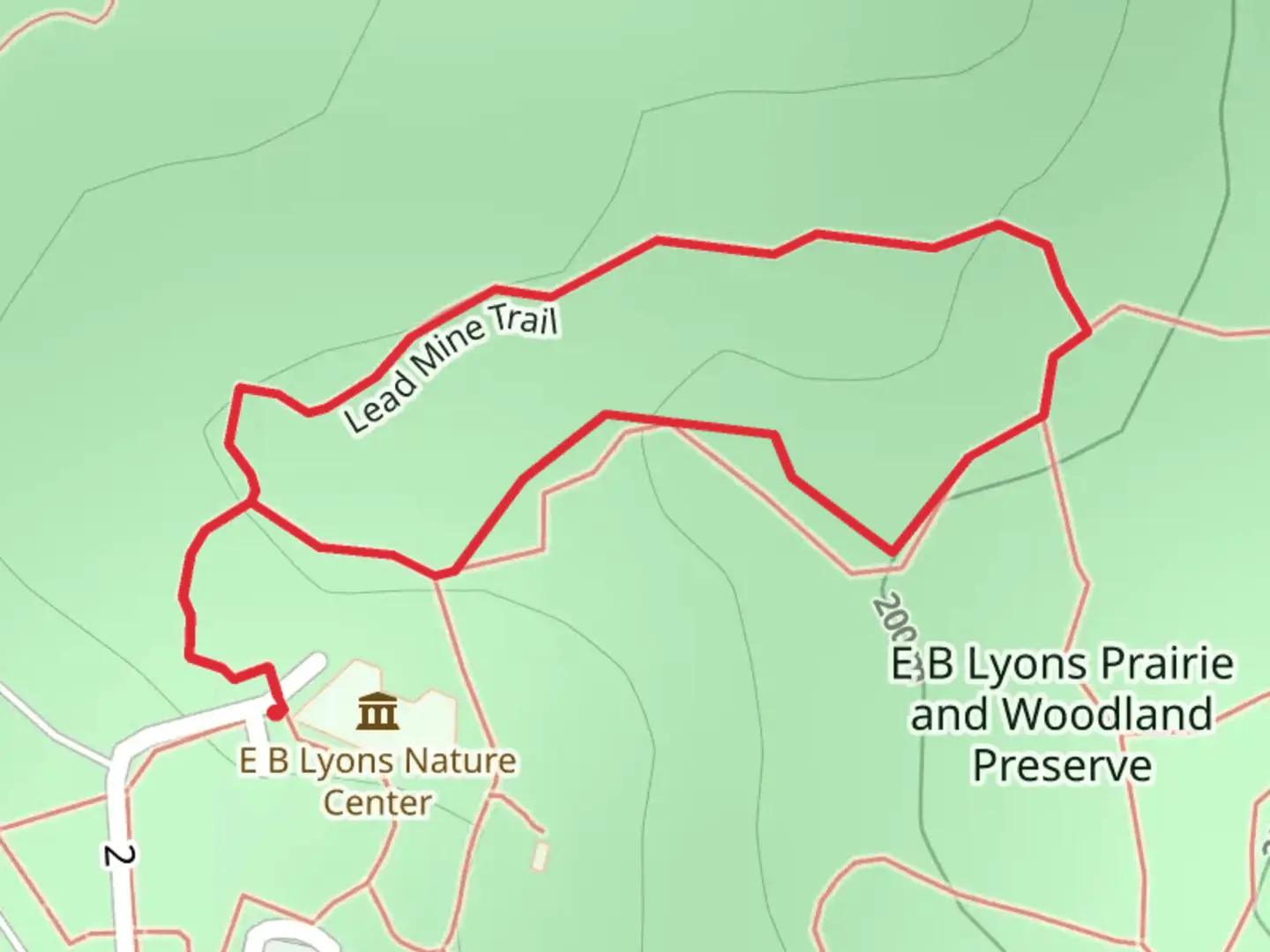 An image depicting the trail Mesquakie Loop Trail and its surrounding area.