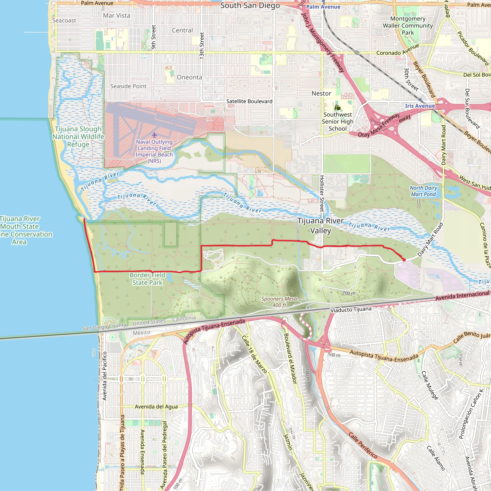 Beach Trail and Amsod Farm Trail mobile static map