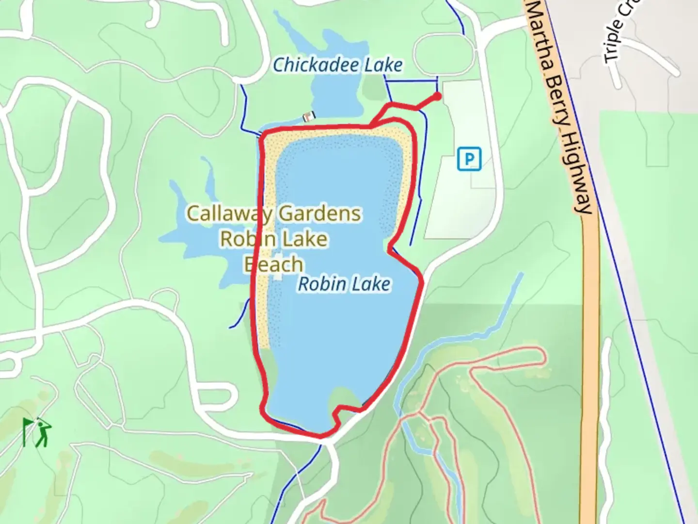 An image depicting the trail Robin Lake Loop and its surrounding area.