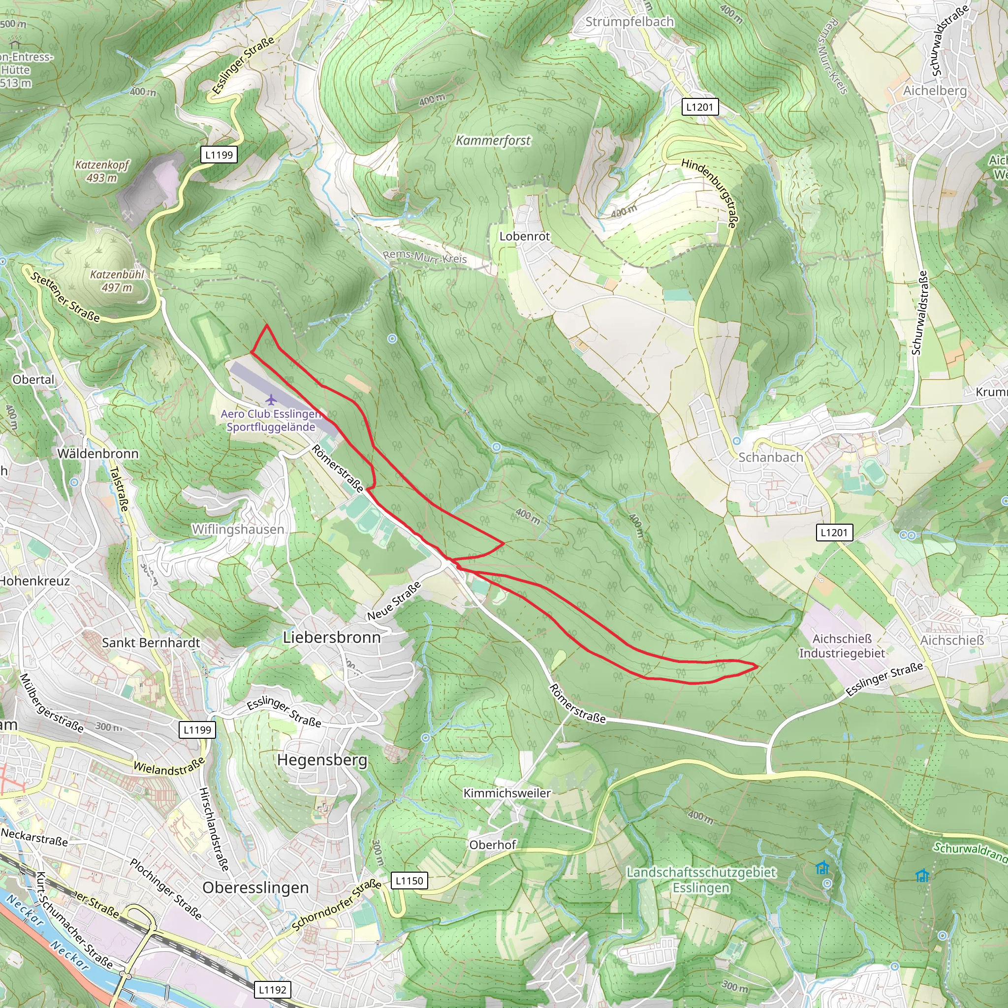 Main Neckar Rhein Weg and Hohenmarkweg mobile static map