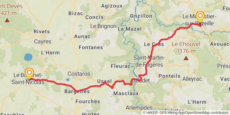 GR70 - Stevenson Trail stage 2 Map