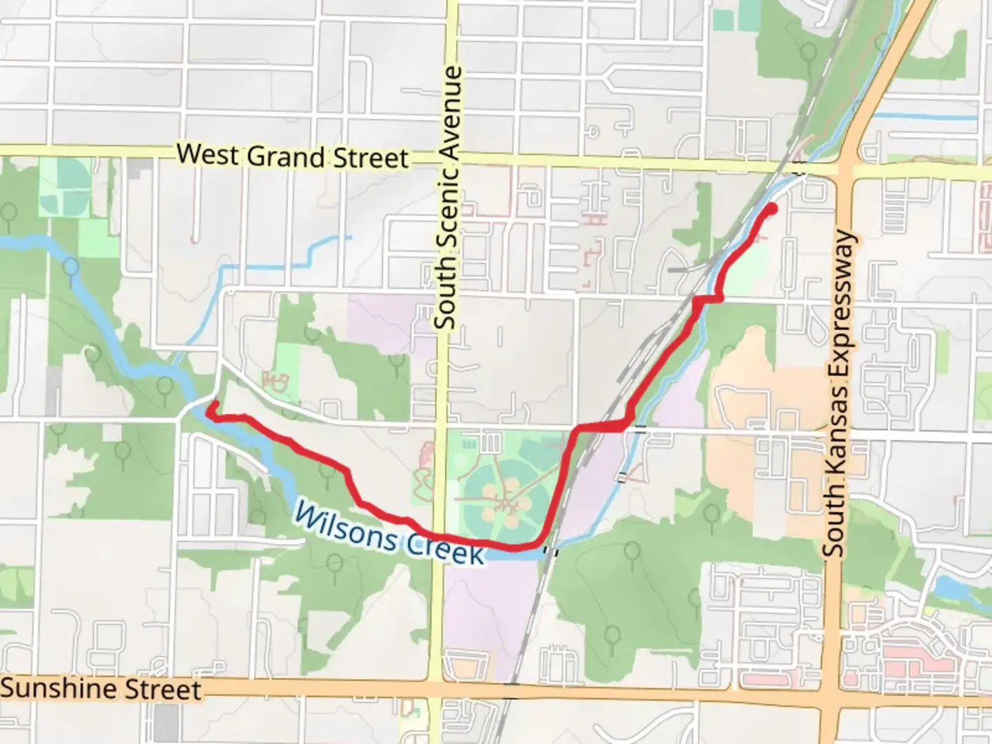 An image depicting the trail Jordan Creek Greenway and its surrounding area.
