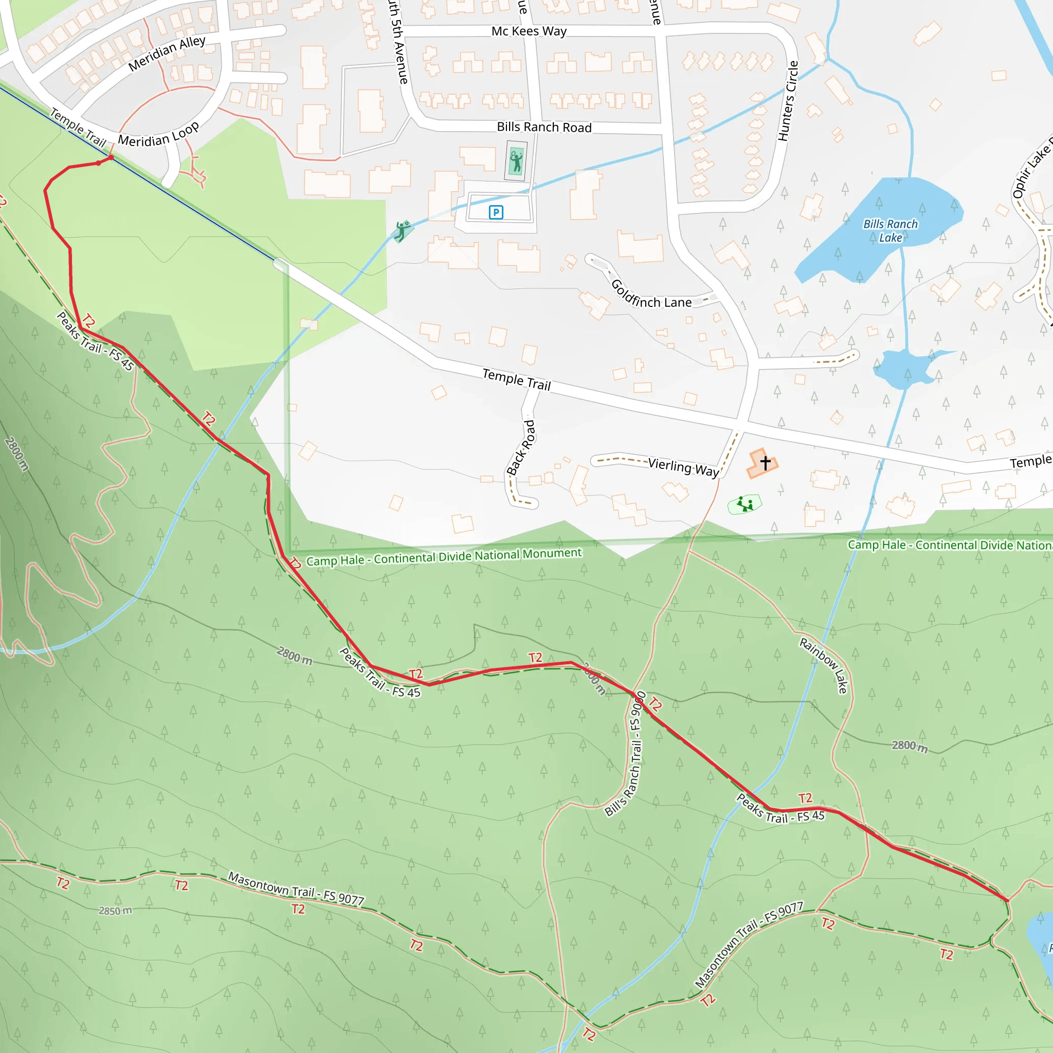 Rainbow Lake via Peaks Trail mobile static map