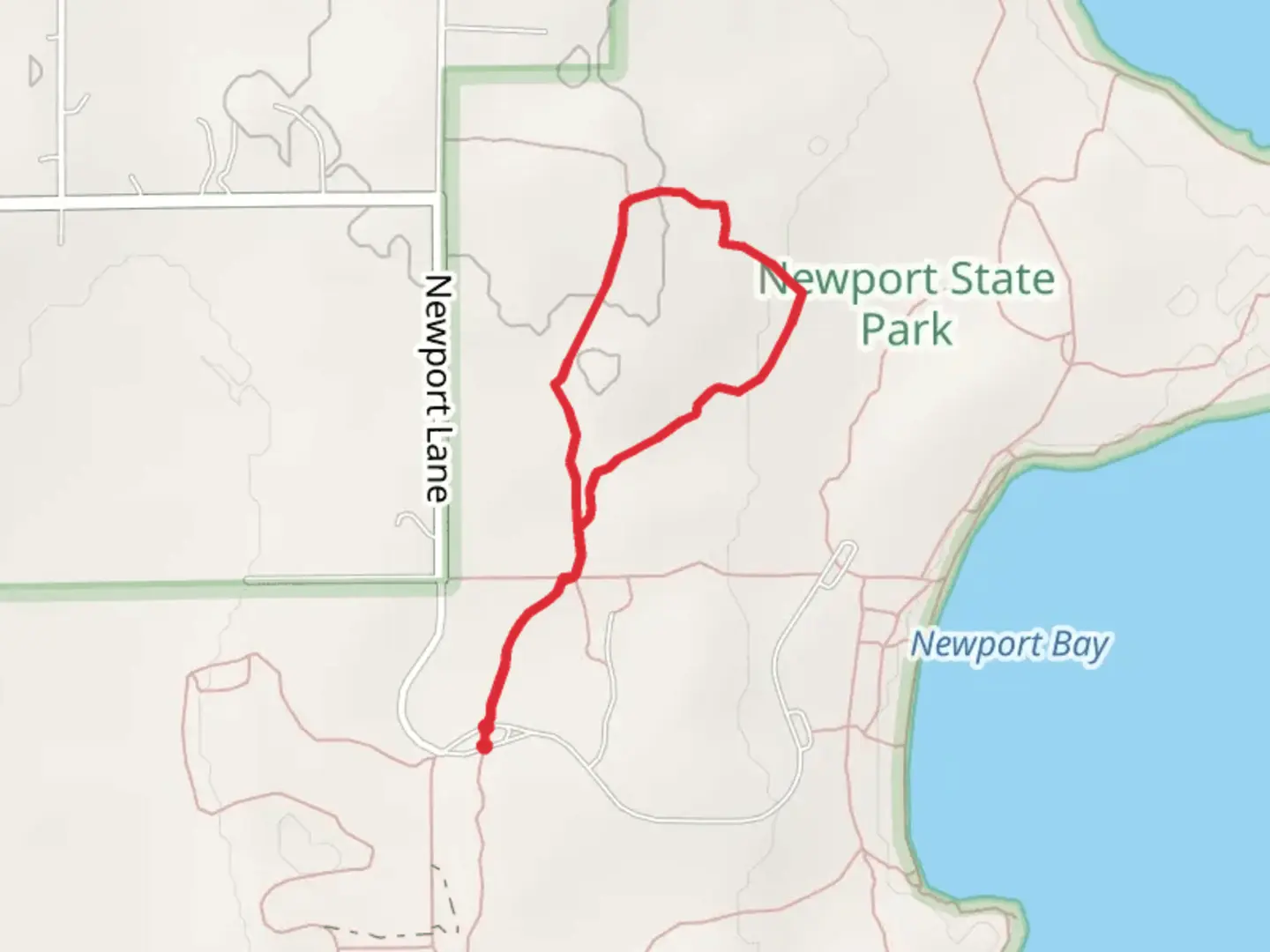 An image depicting the trail Upland Loop - Newport Park Road and its surrounding area.