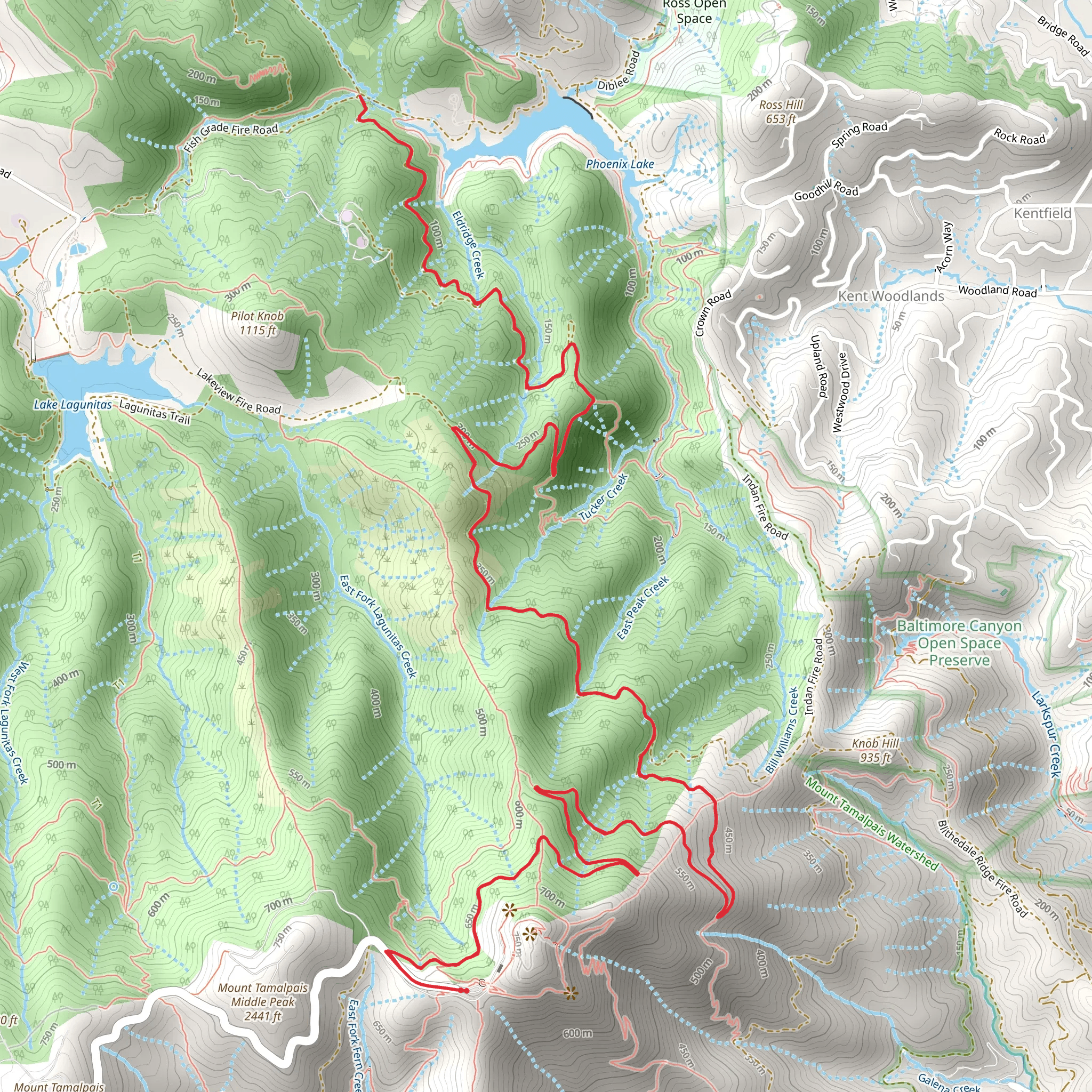 Eldridge Grade Fire Road Trail mobile static map