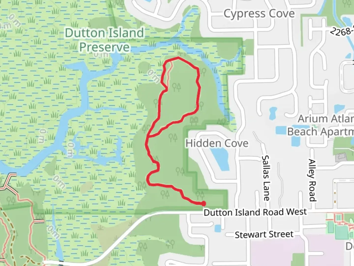 An image depicting the trail Hidden Cove Creek Loop and its surrounding area.
