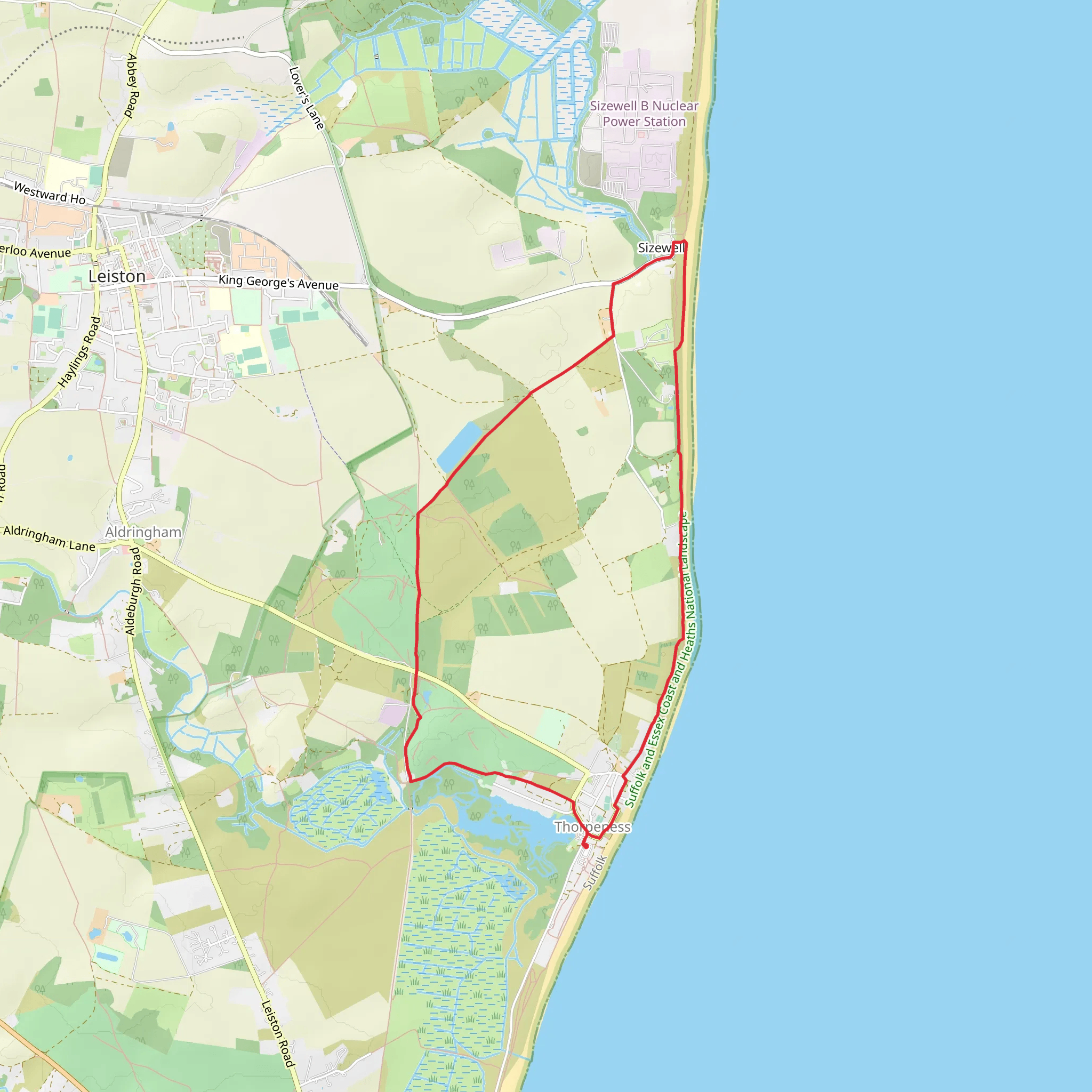 Thorpeness Beach Walk mobile static map