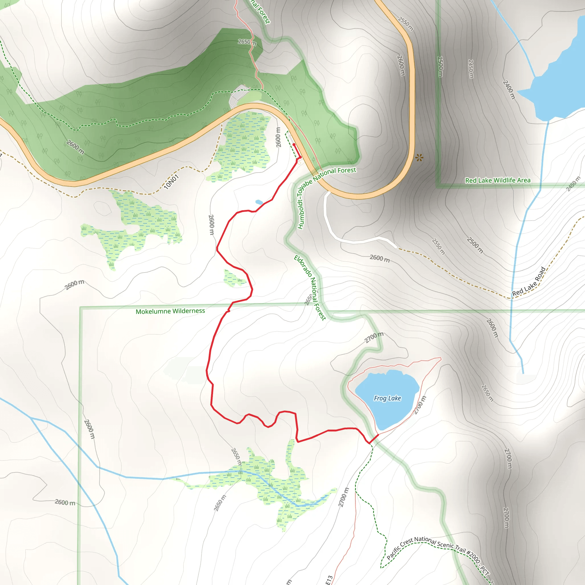 Frog Lake via PCT mobile static map