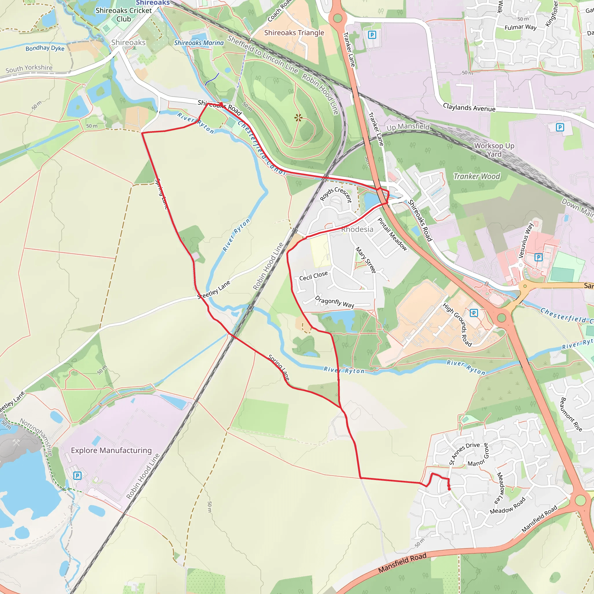 Rhodesia Loop mobile static map