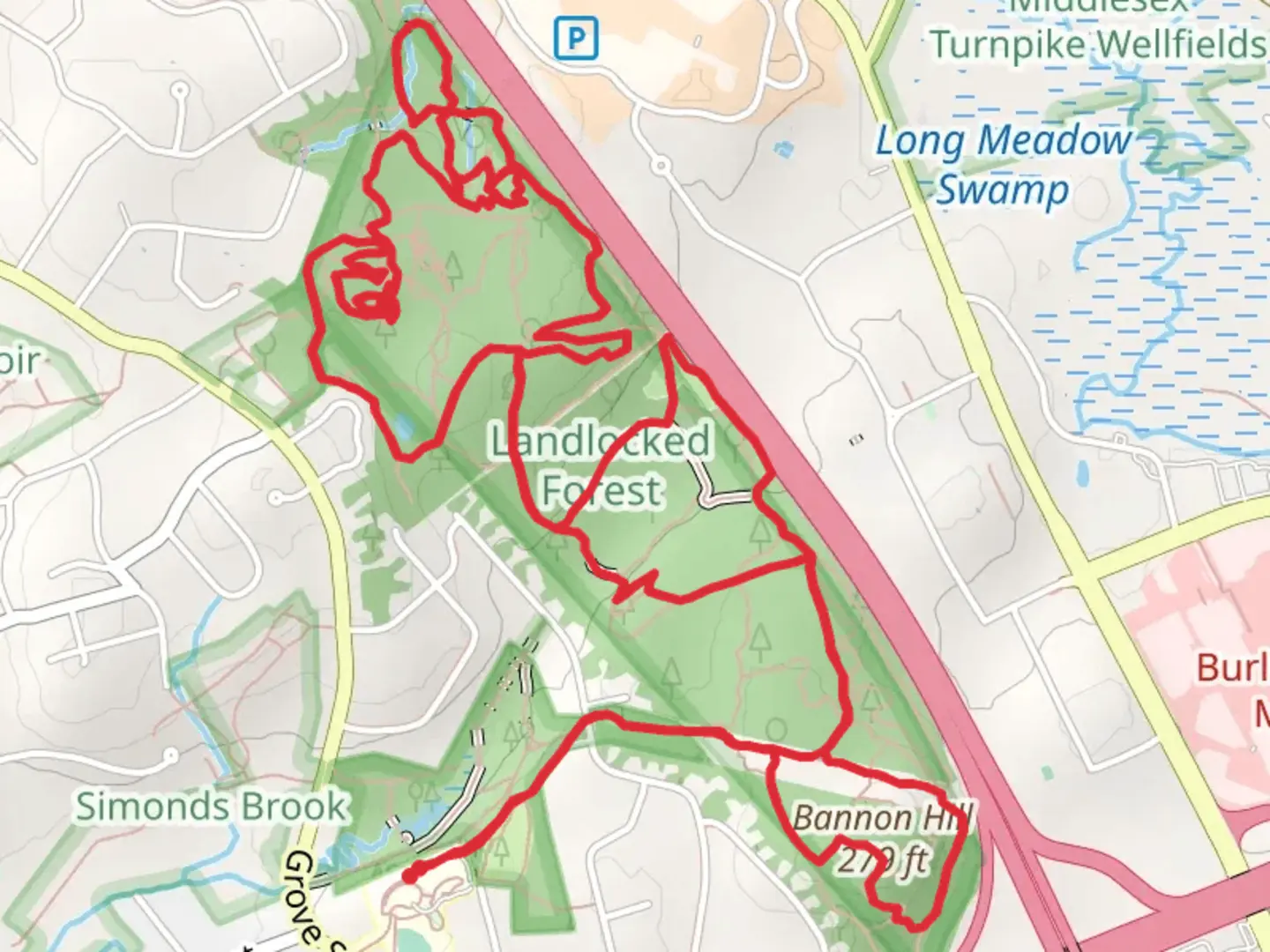An image depicting the trail Bannon Hill - Muskrat Ponds Loop and its surrounding area.