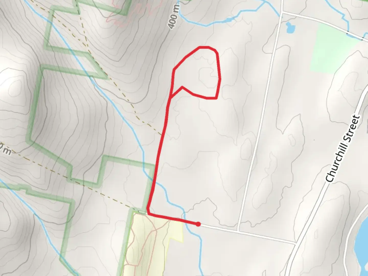 An image depicting the trail Brickhouse Mountain Road Trail and its surrounding area.