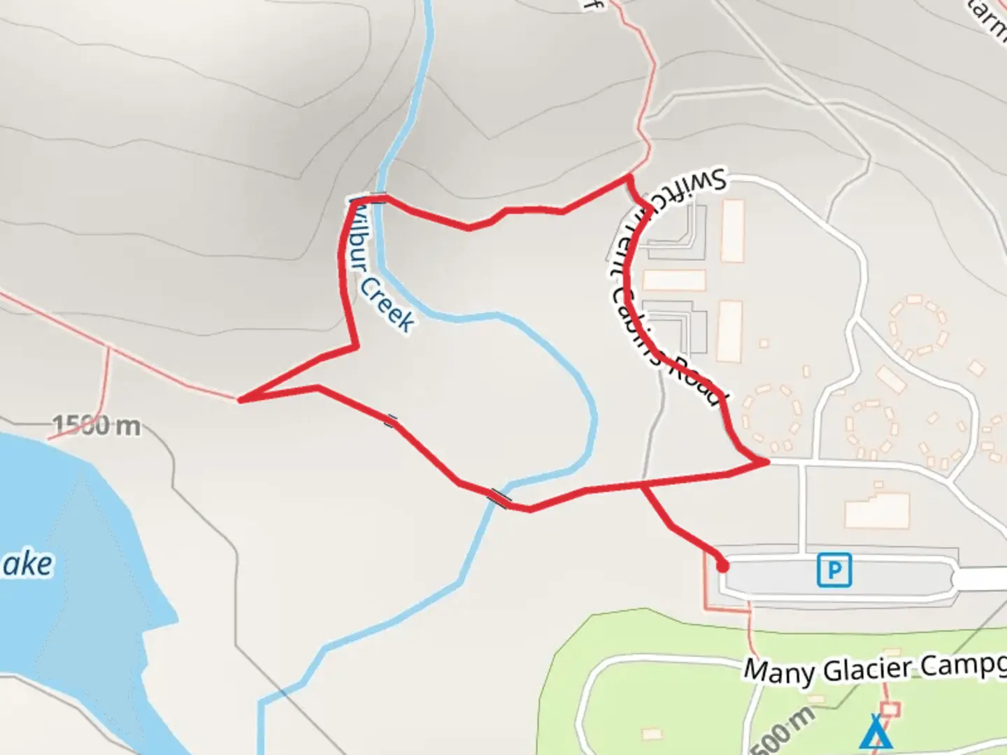 An image depicting the trail Swiftcurrent Pass Loop and its surrounding area.
