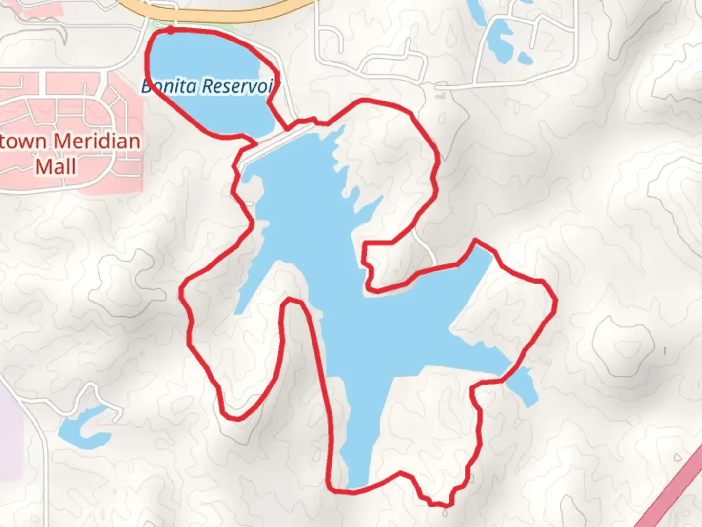 An image depicting the trail Bonita Reservoir Loop and its surrounding area.
