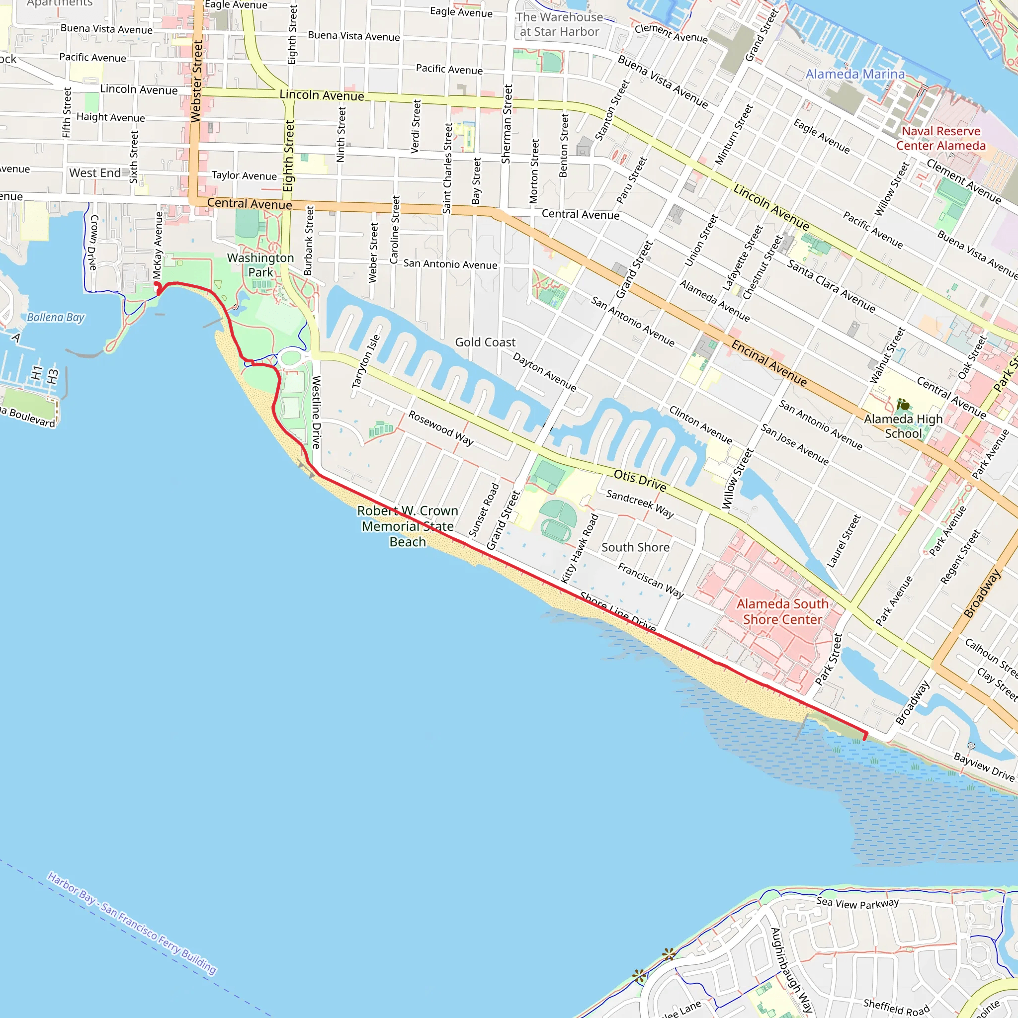 Marsh Overlook via Shore Line Drive mobile static map