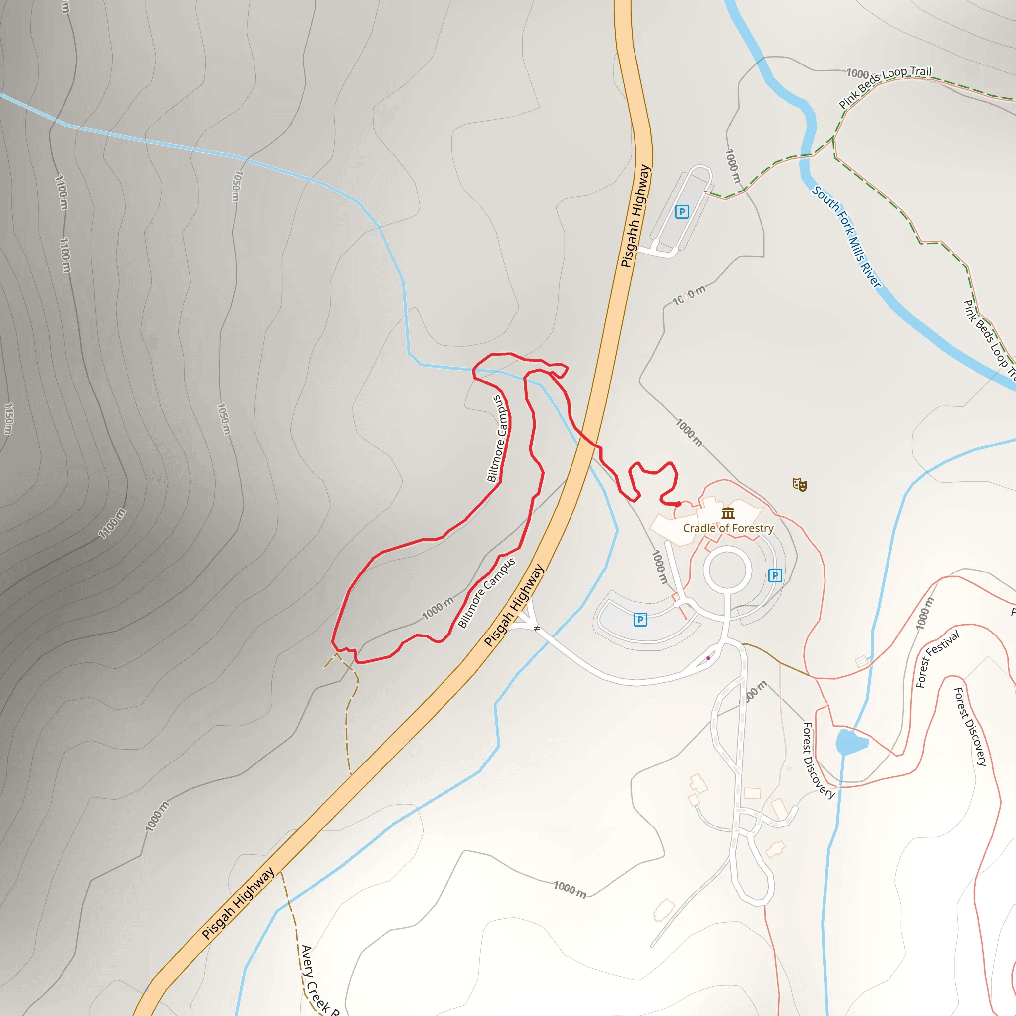 Biltmore Campus Trail mobile static map