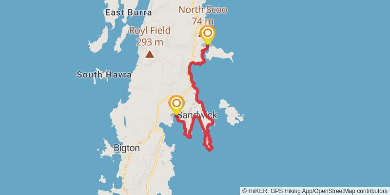 Coastal Walk of Shetland - Unst stage 7 Map