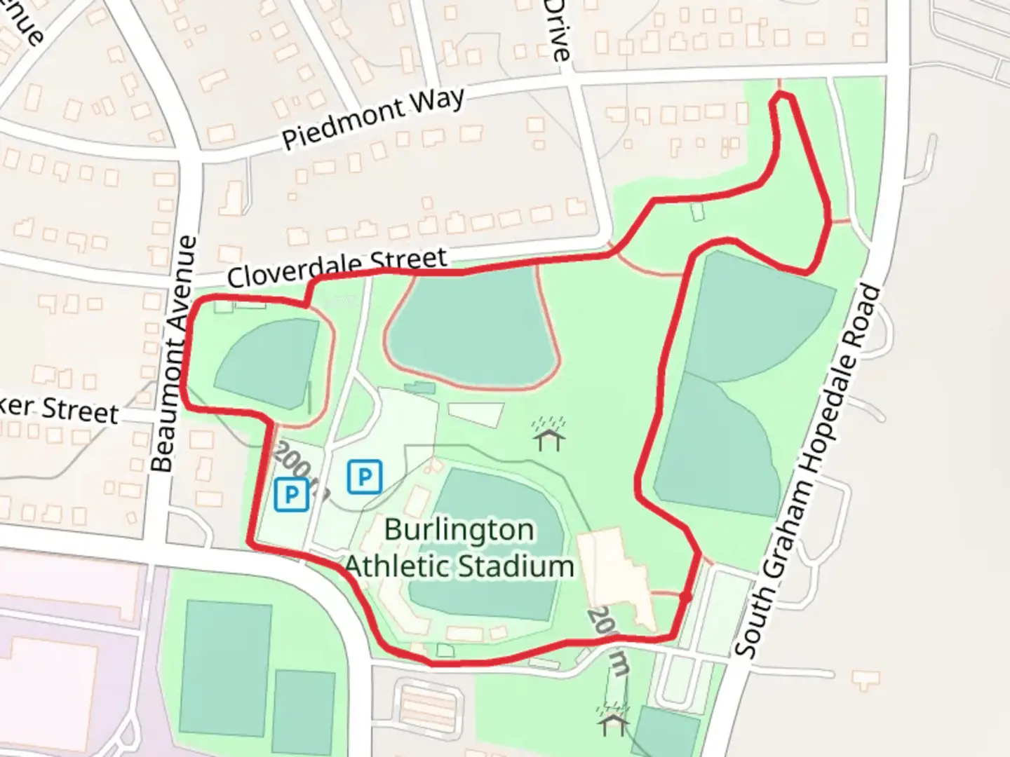 An image depicting the trail Fairchild Park Loop and its surrounding area.