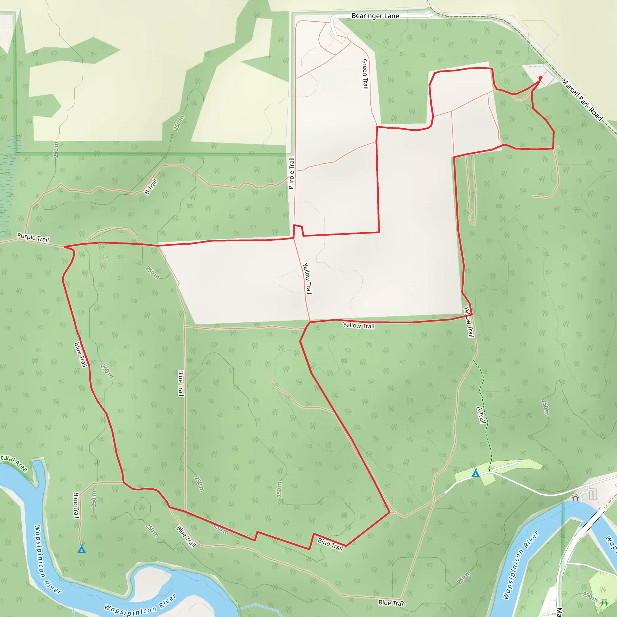 Matsell Bridge Natural Area Short Loop mobile static map