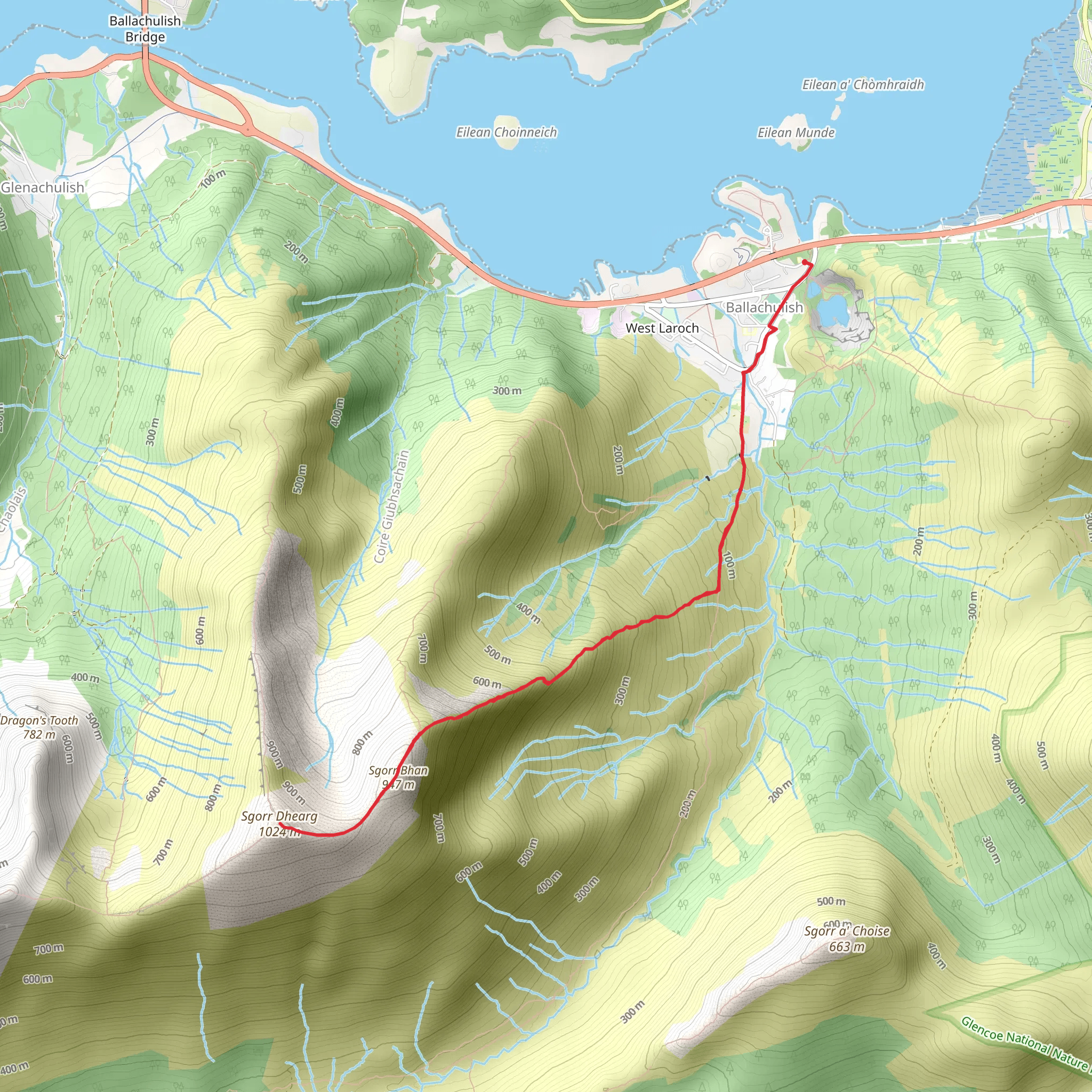 Sgòrr Dhearg - Beinn a' Bheithir mobile static map