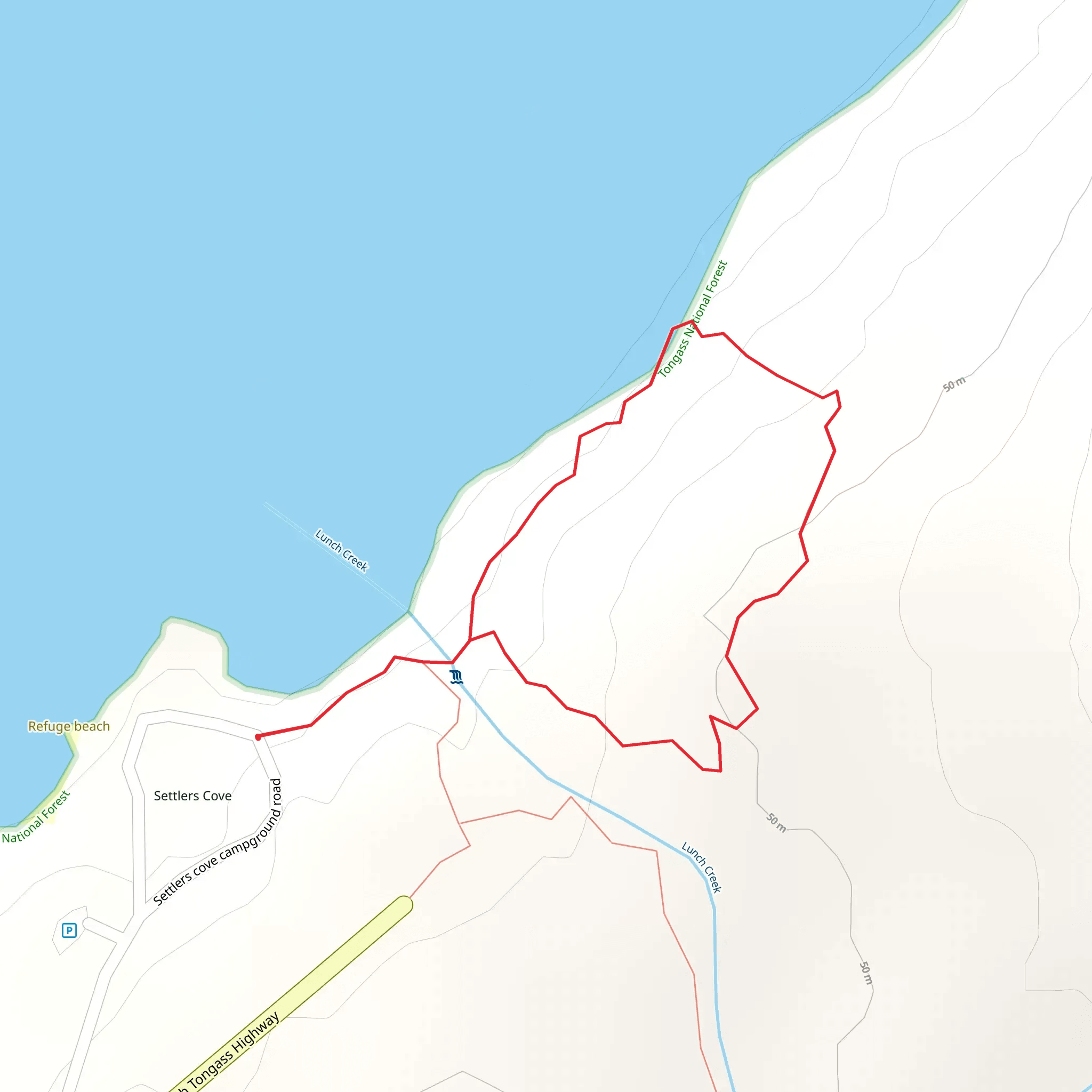 Settlers cove campground road Loop mobile static map