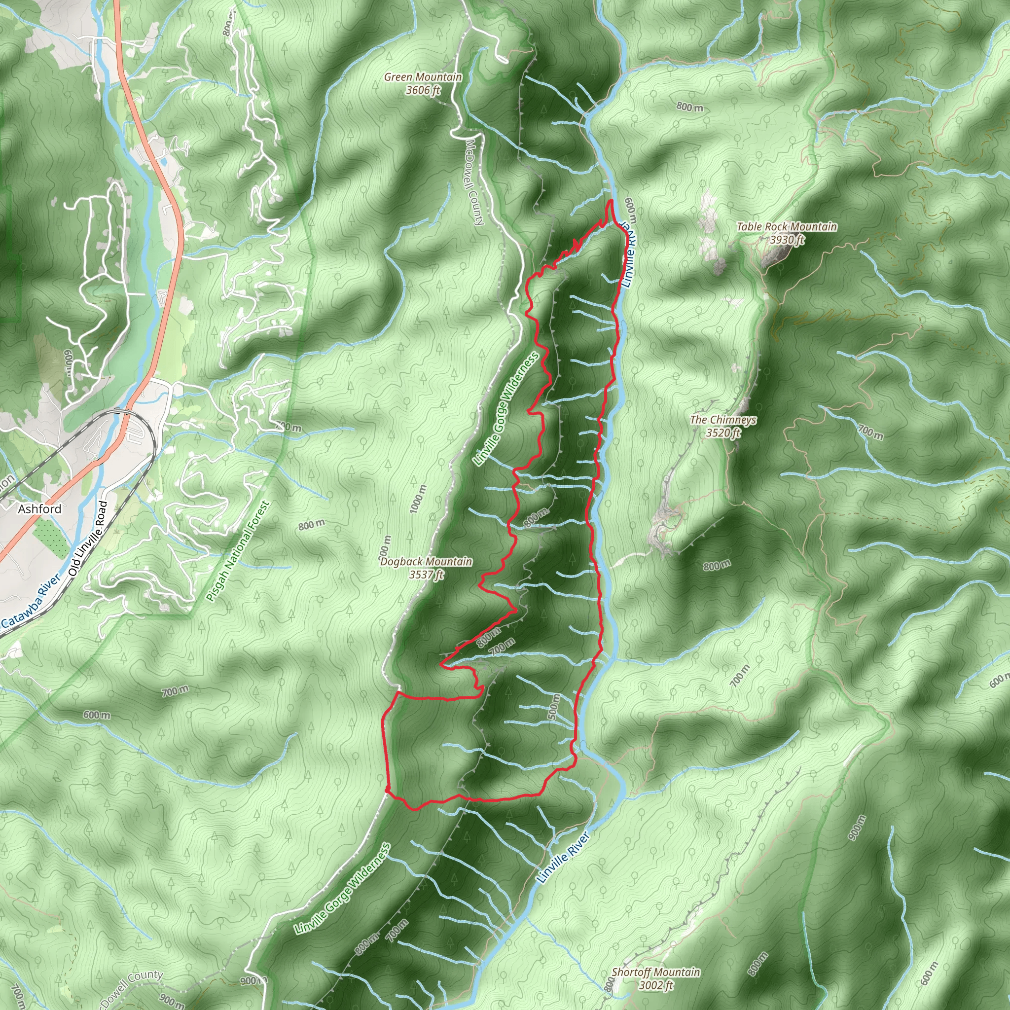 Linville River Loop mobile static map
