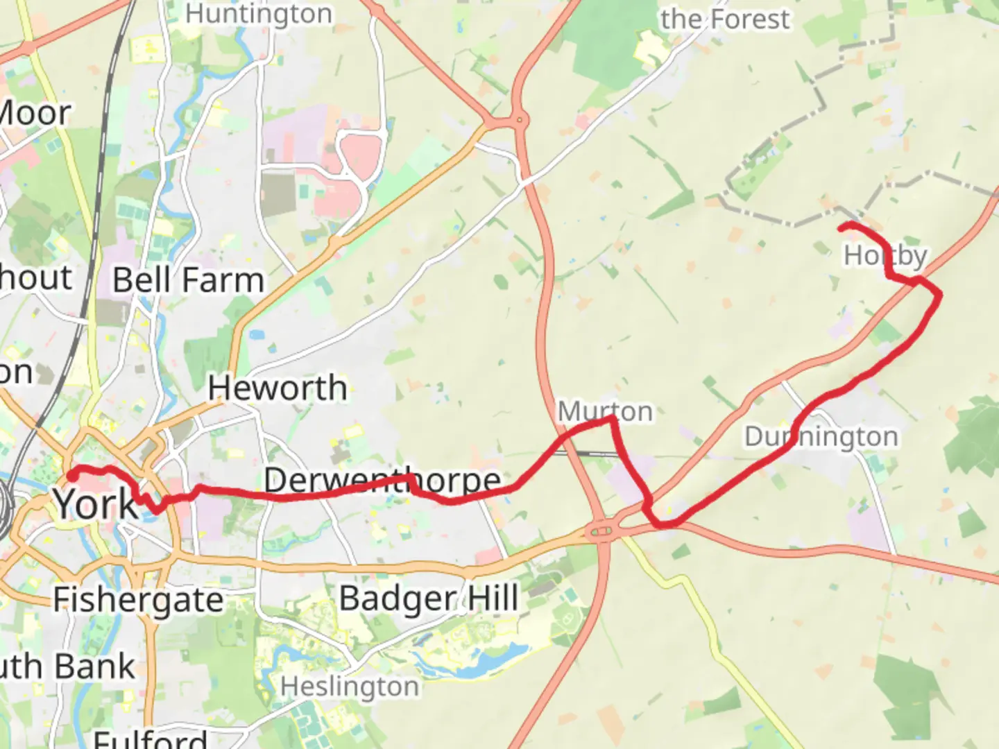 An image depicting the trail York to Holtby Walk and its surrounding area.