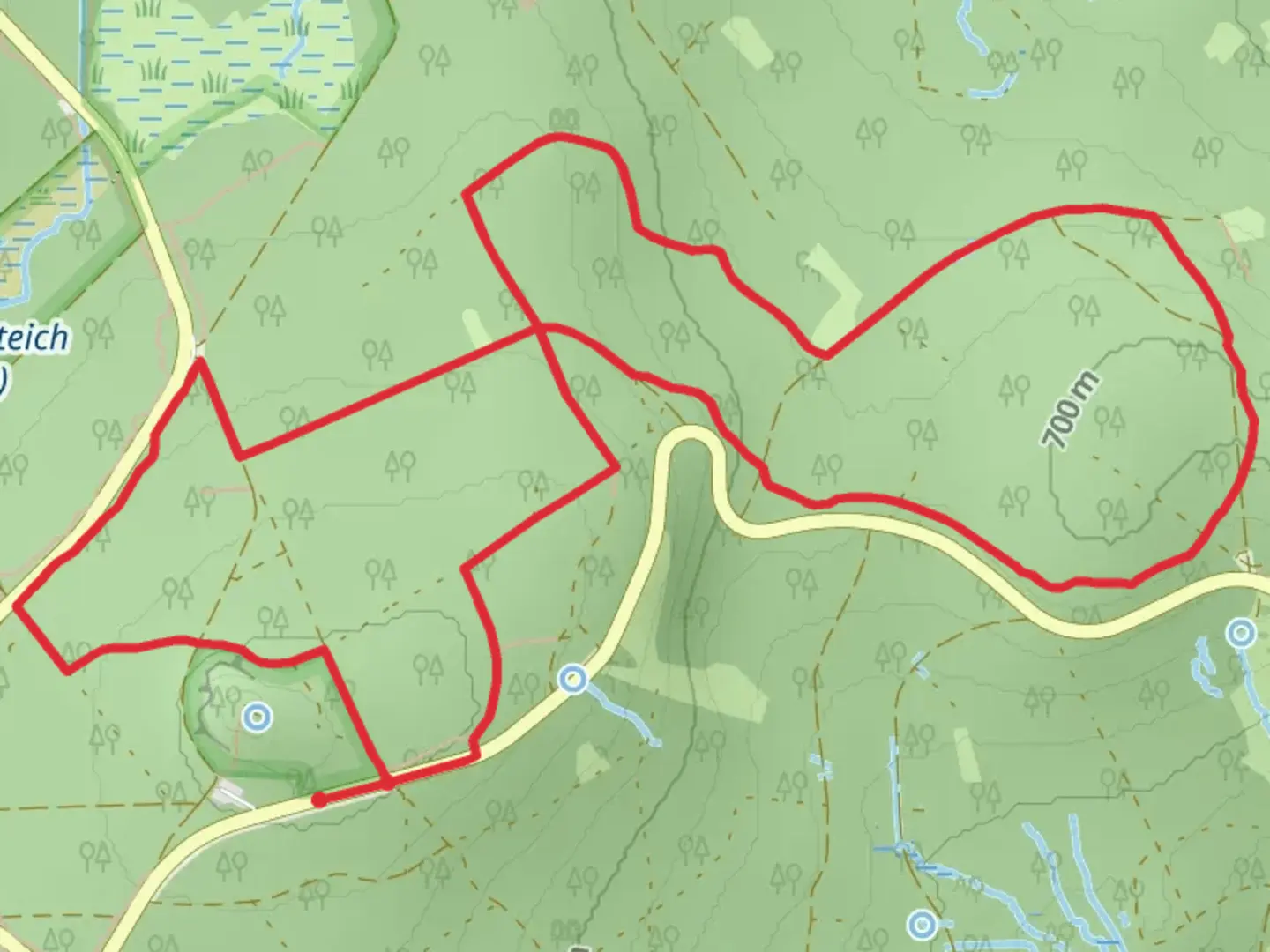 An image depicting the trail Bismarckturm Schotten Loop and its surrounding area.