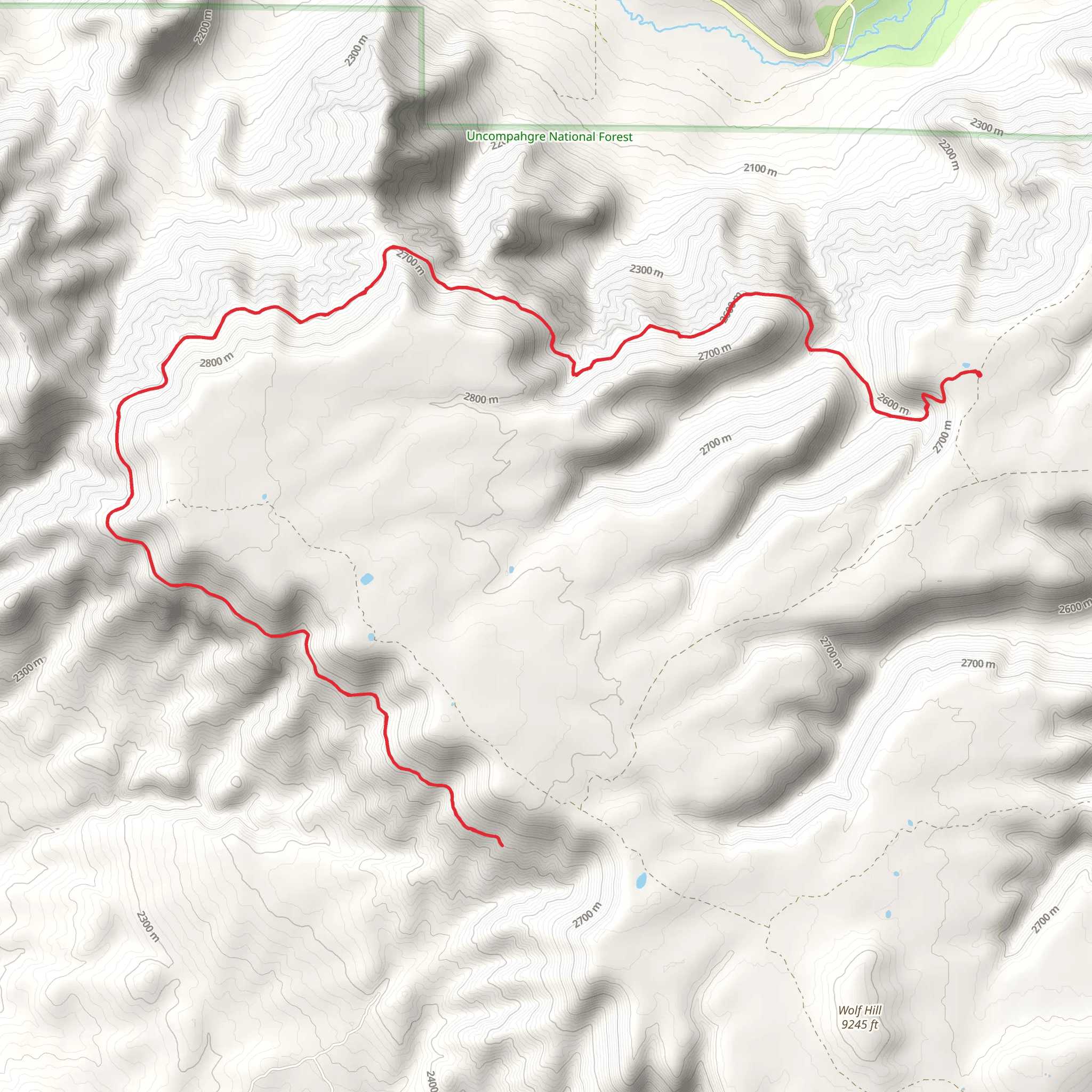 Unaweep Trail mobile static map