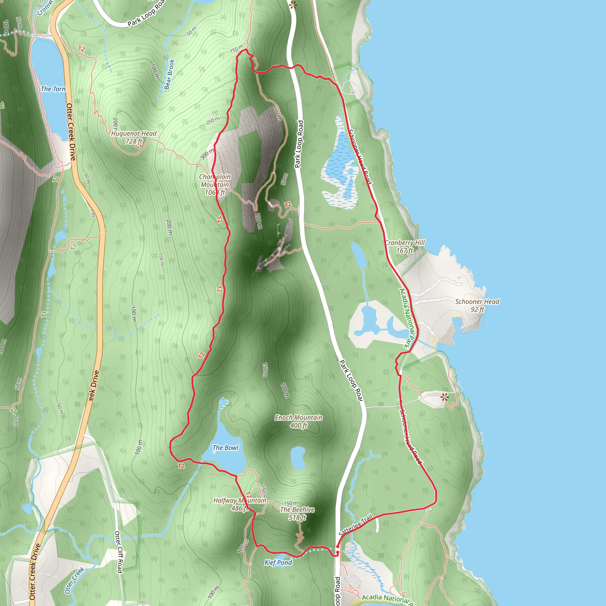 Halfway Mountain and Champlain Mountain Loop mobile static map