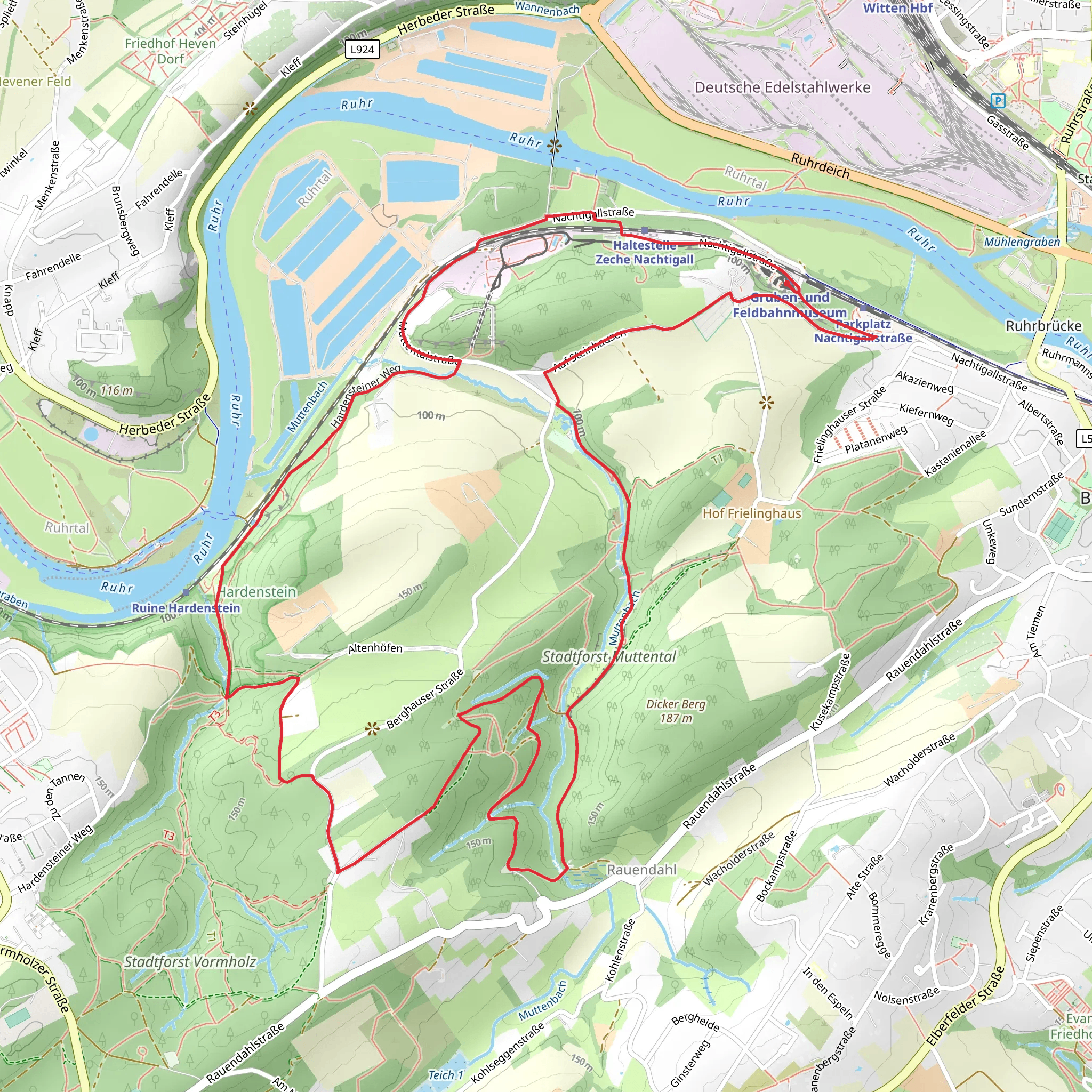 Muttental Rundweg mobile static map