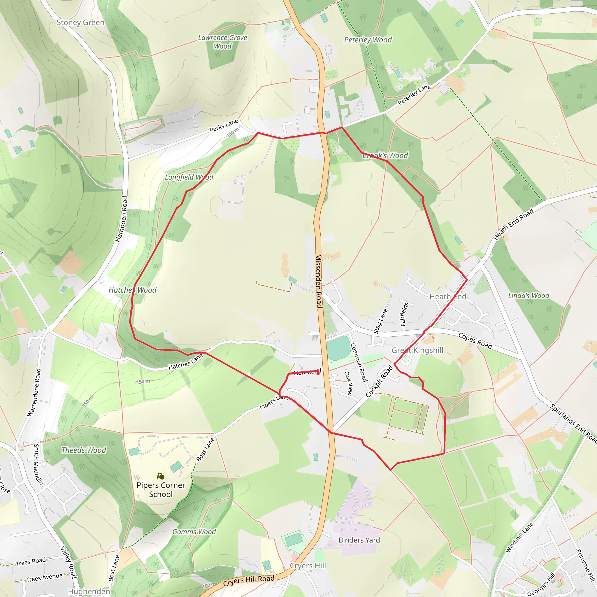 Hatches Wood, Longfield Wood and Crook's Wood mobile static map