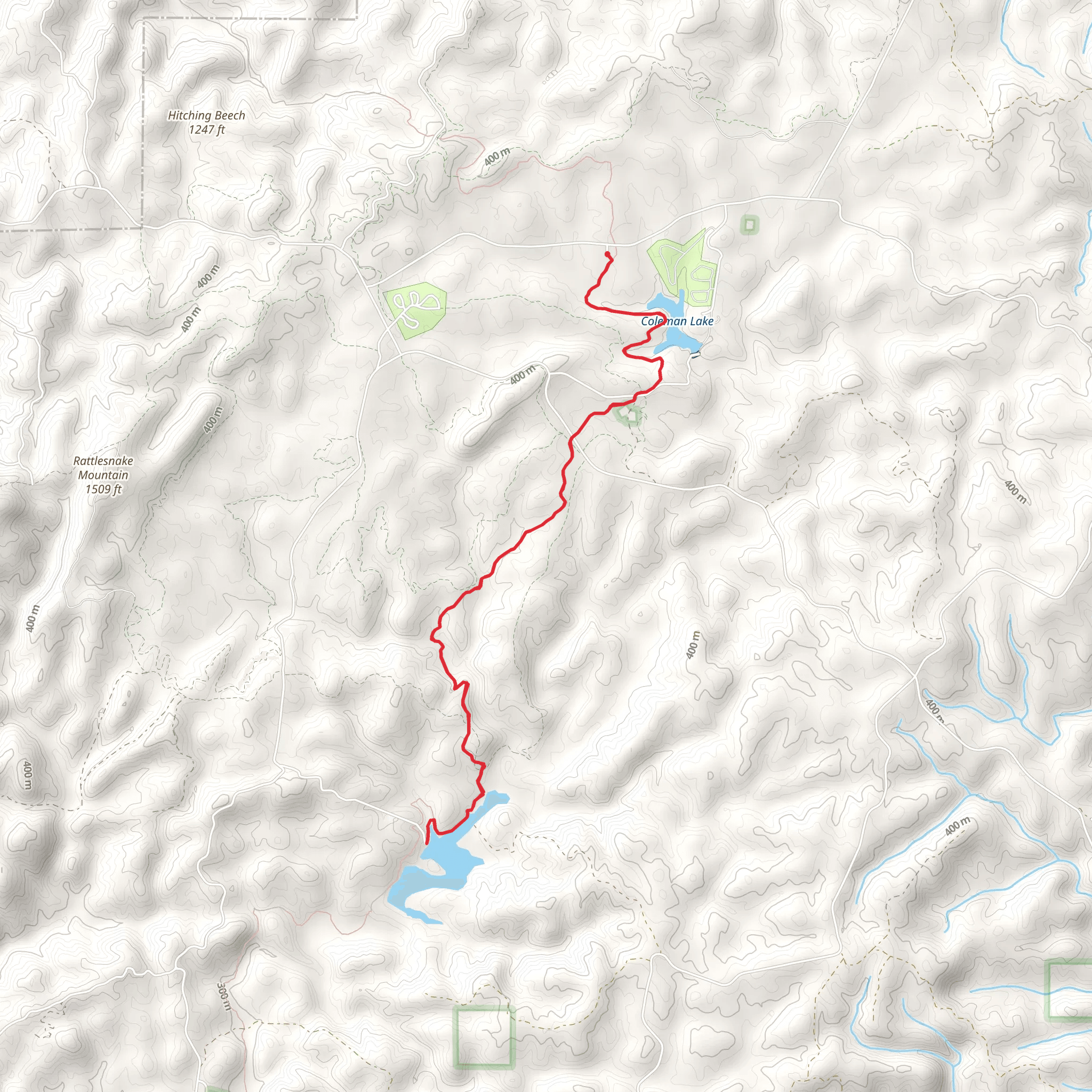 Choccolocco Creek Lake Number 7 via Pinhoti Trail mobile static map
