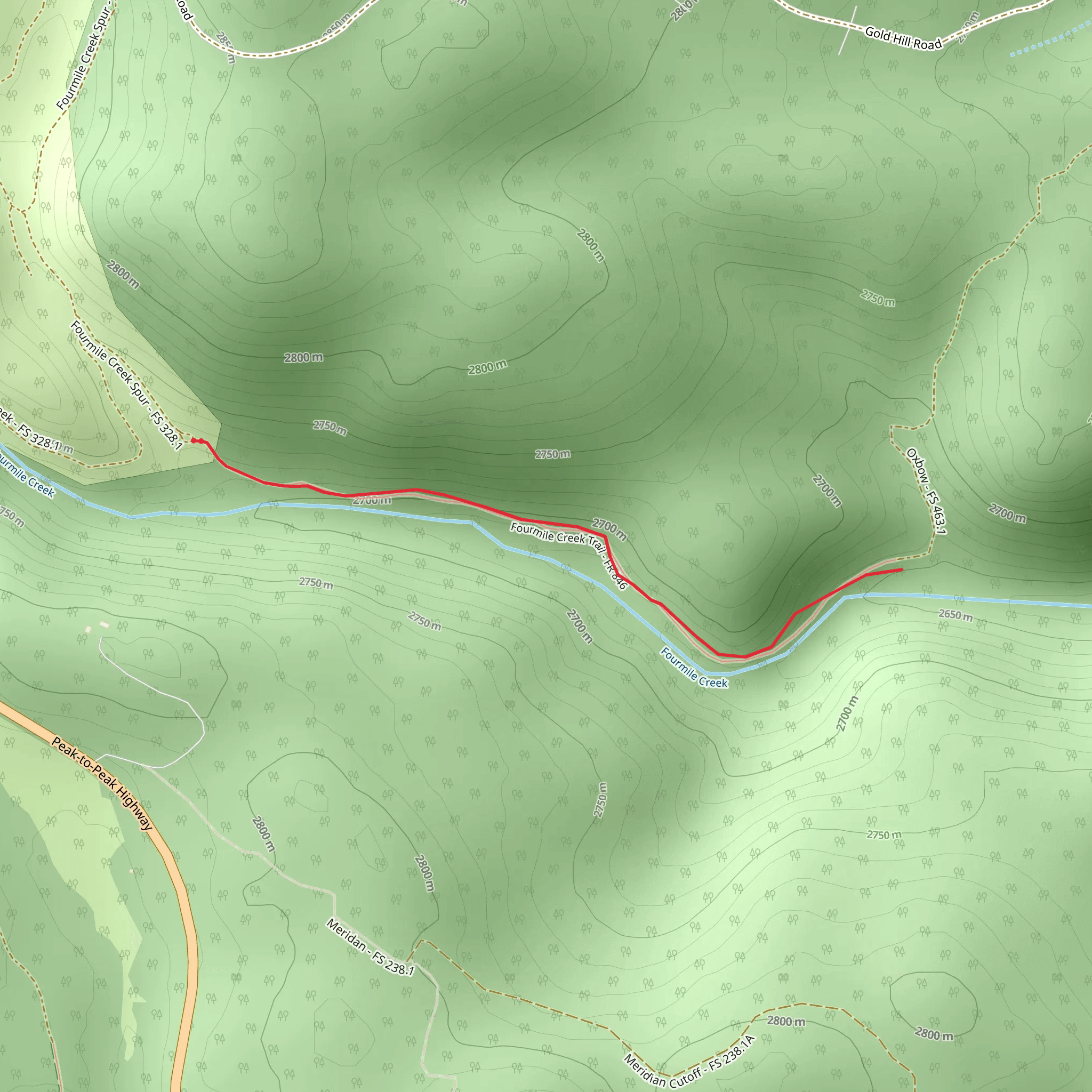 Fourmile Creek Trail mobile static map