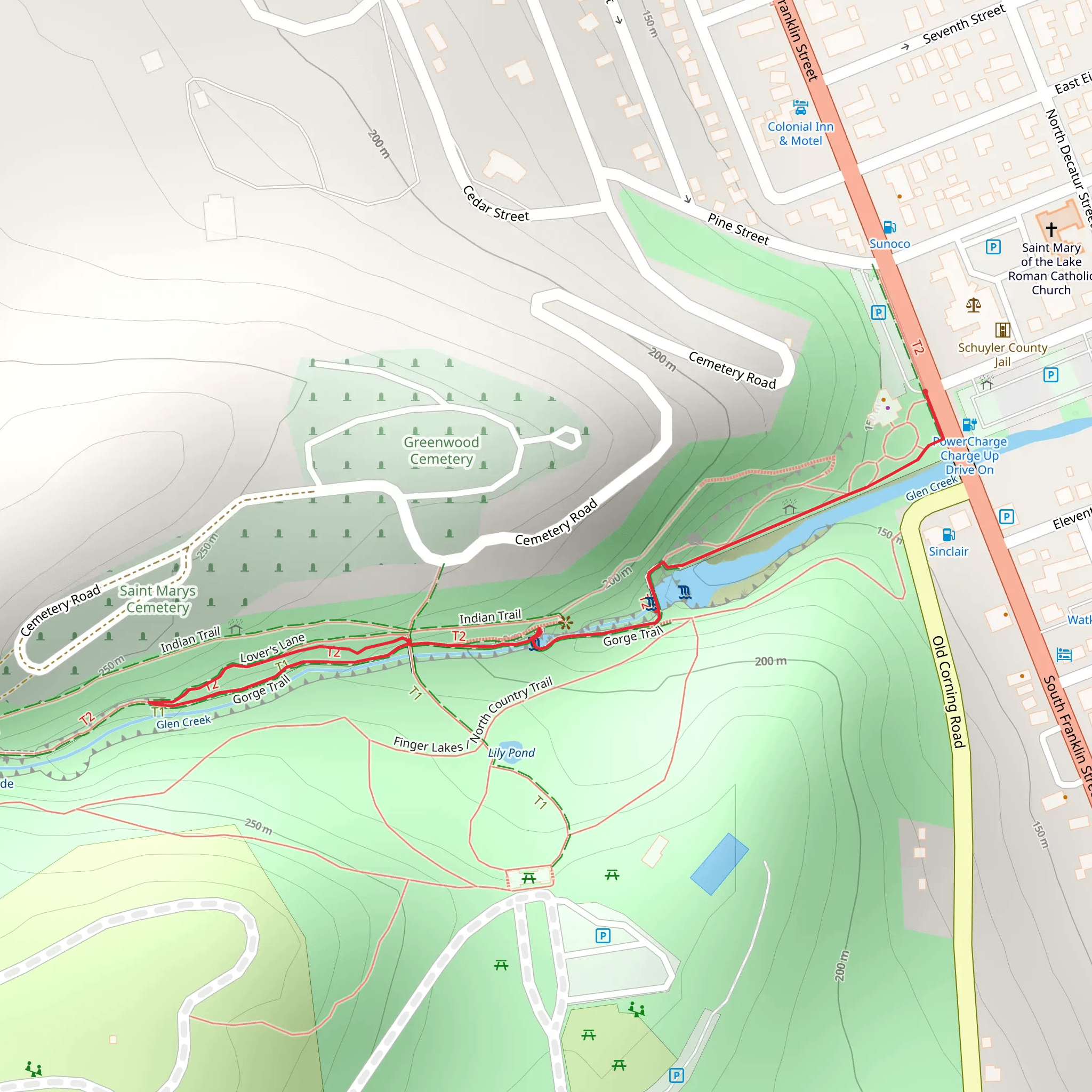 Lover's Lane Loop Trail via Glen Creek mobile static map