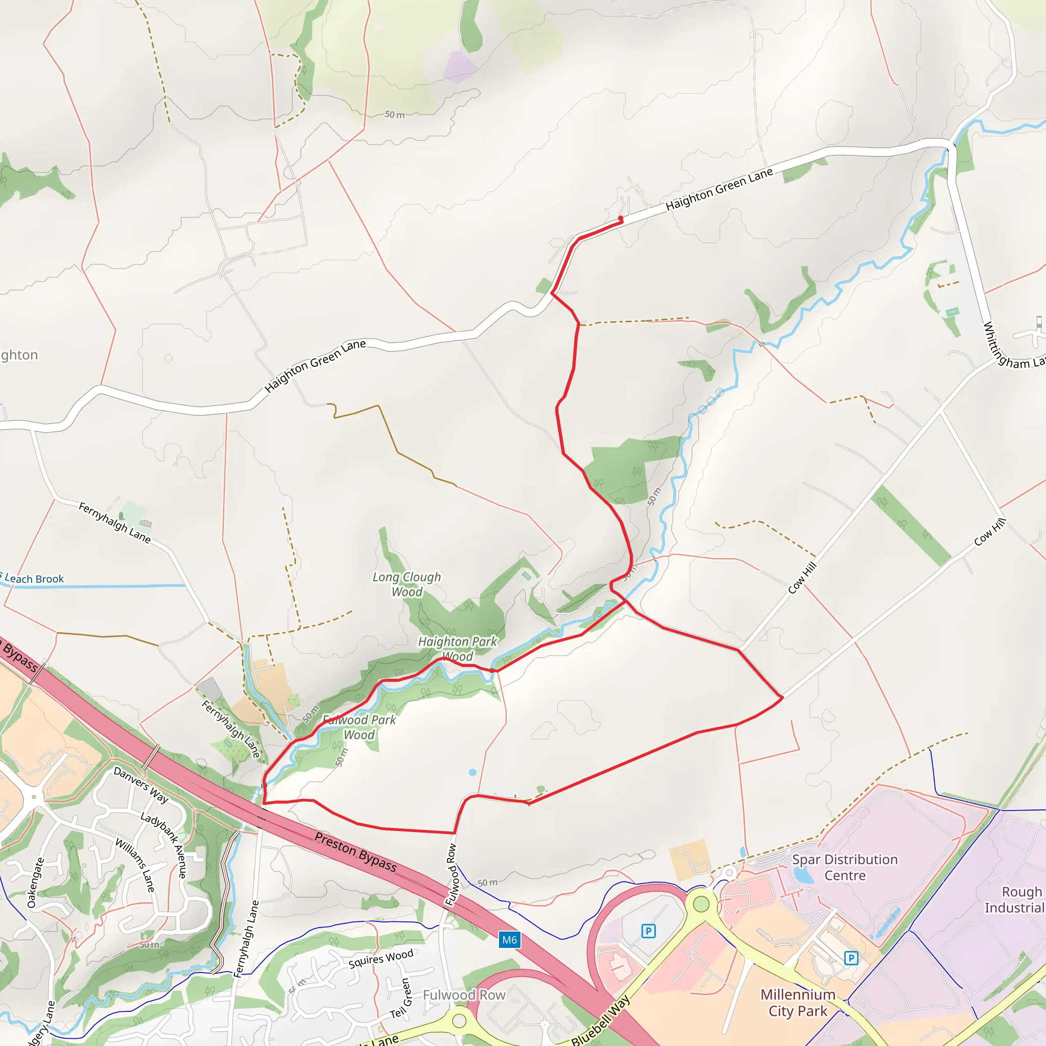 Fulwood Park Wood Loop mobile static map