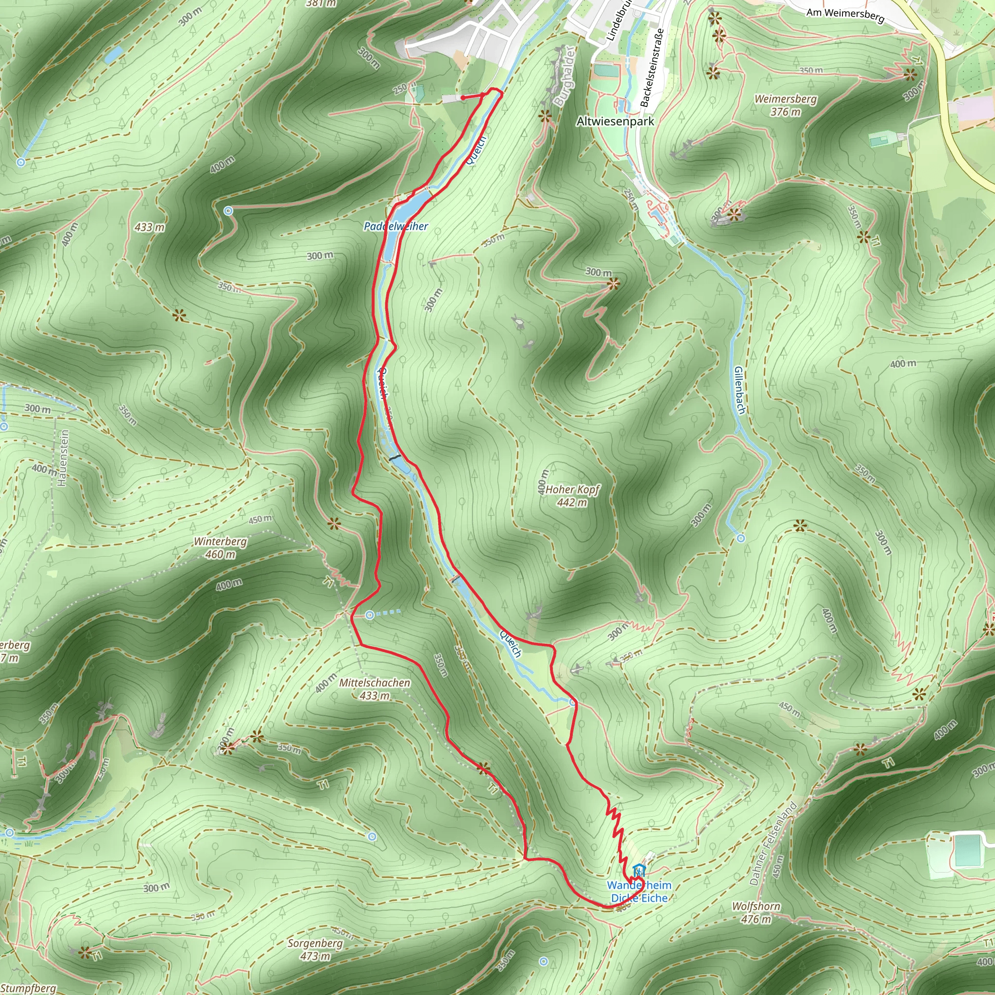 Paddelweiher via Hauensteiner mobile static map